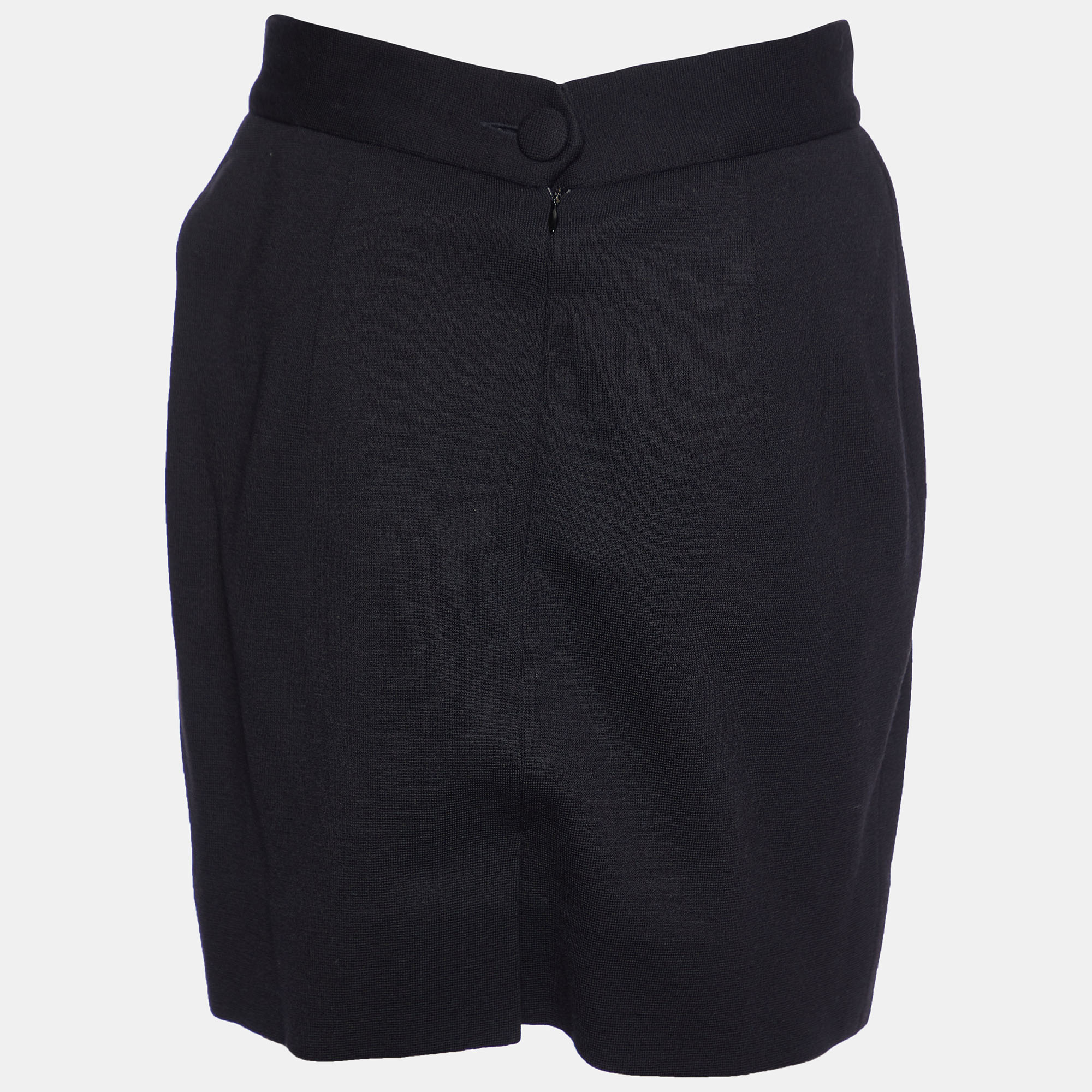 Moschino Couture Black Virgin Wool Mini Skirt M