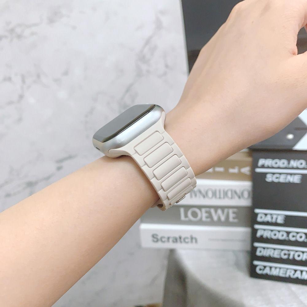 Силиконовые ремешки для часов Apple Watch - мягкие ремешки для часов, совместимые с iWatch 9/8/7/6/5/4/3/2/1/SE/ultra Series, удобные сменные ремешки 38/40/41mm бежевый Foucsontop