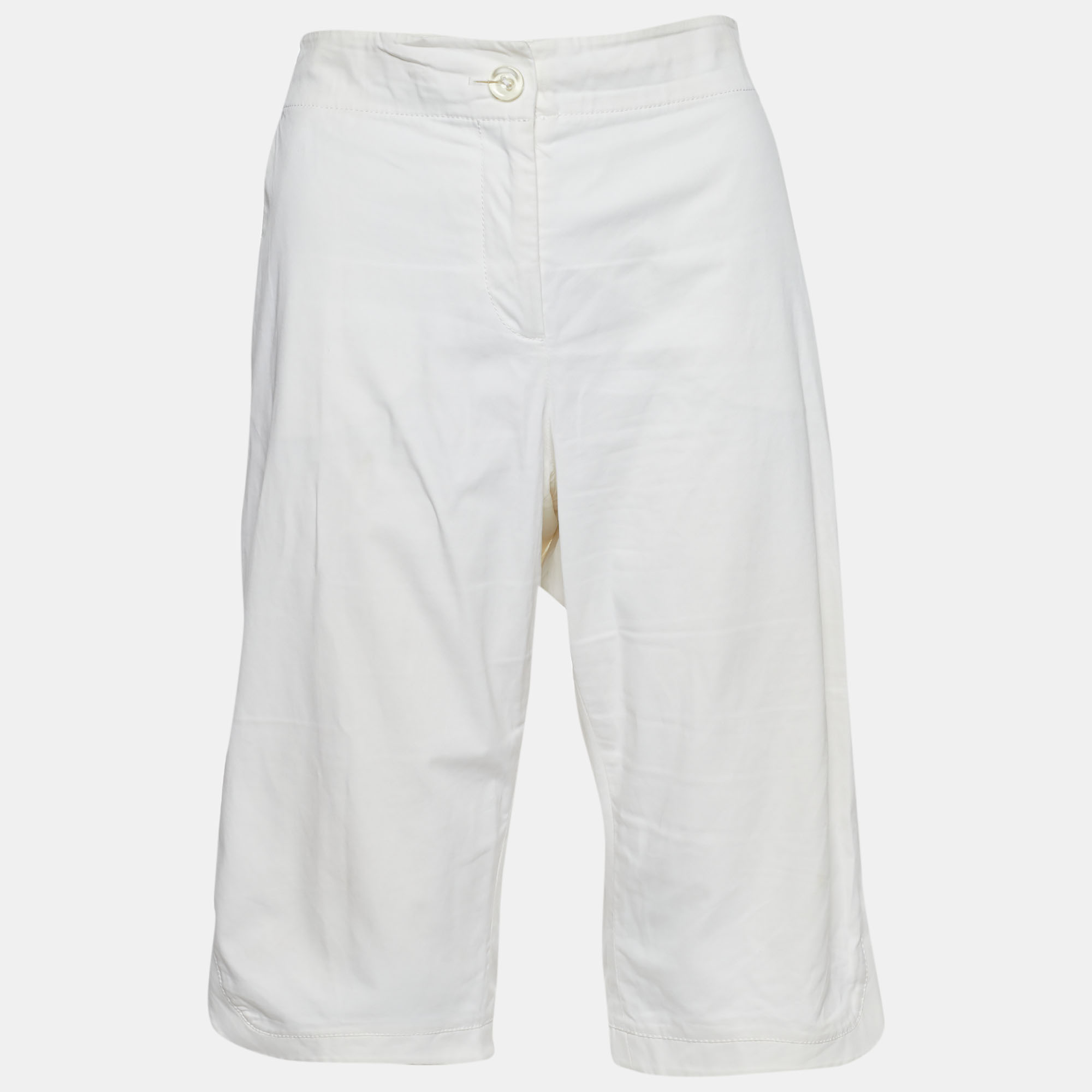 Kenzo Ivory Cotton Long Shorts L