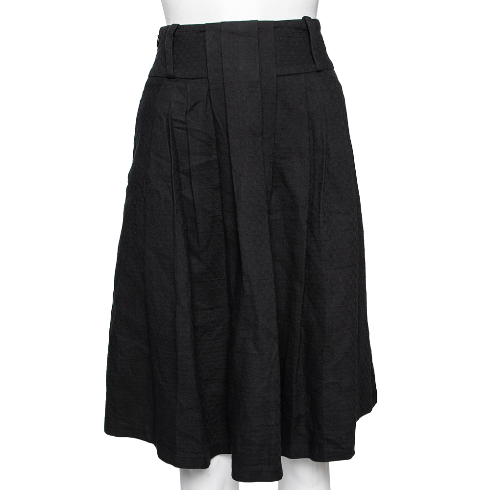 Class by Roberto Cavalli Black Cotton High Waist Skirt S