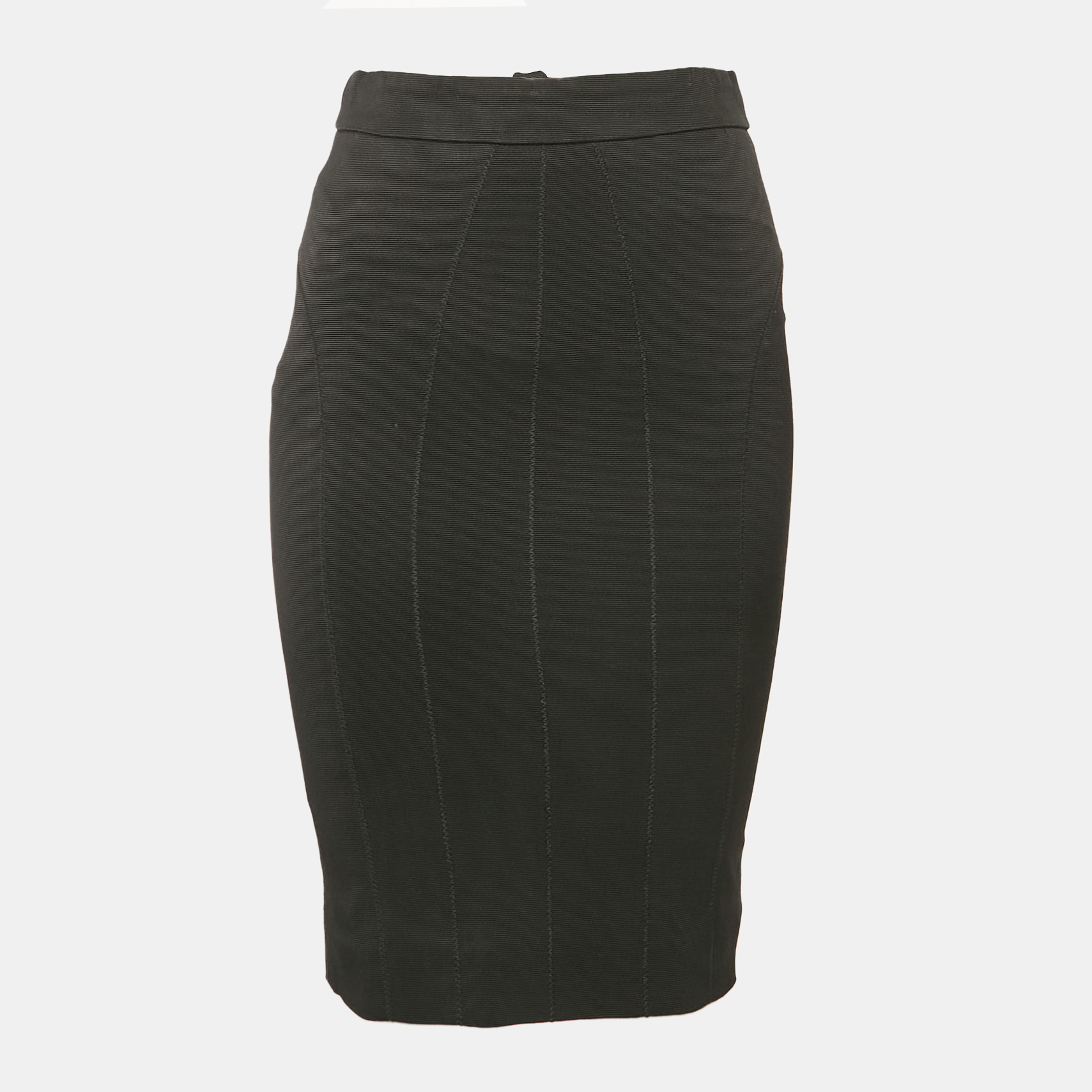 Dolce & Gabbana Black Textured Stretch Crepe Knee-Length Skirt S