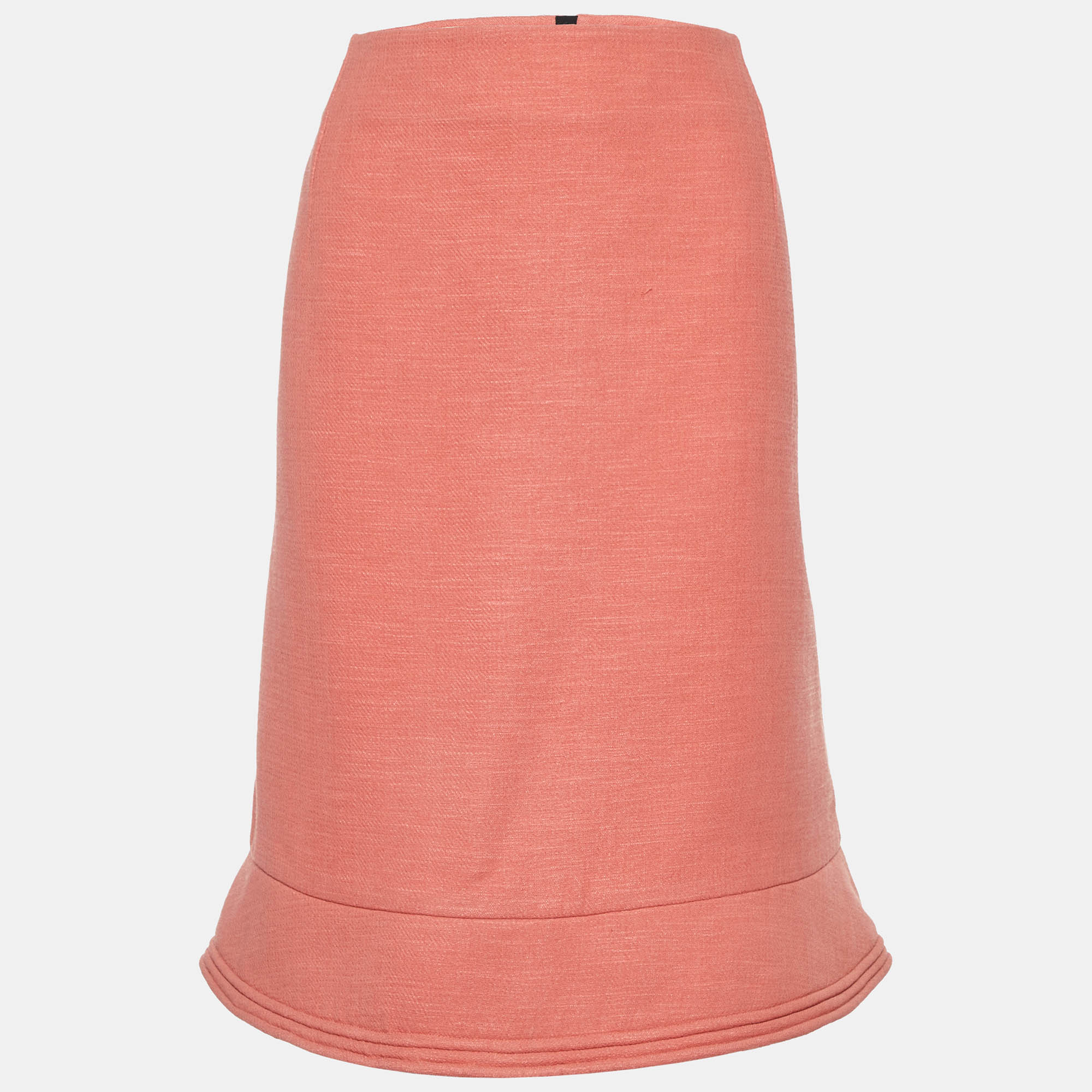 Marni Coral Pink Wool A-Line Skirt L
