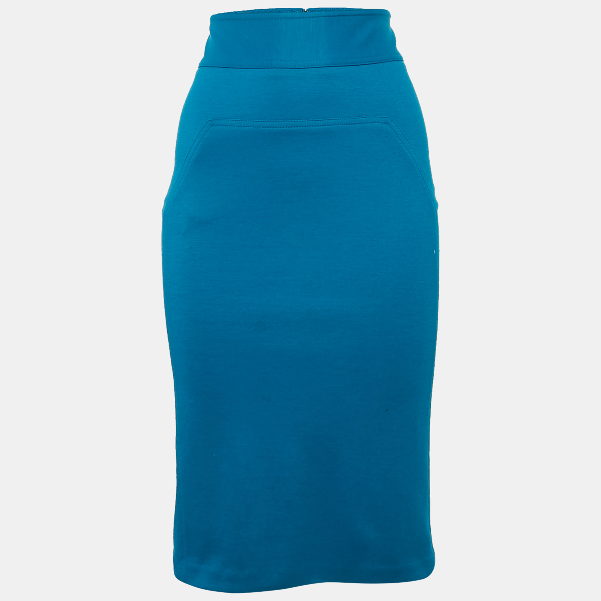 Diane Von Furstenberg Blue Jersey Martey Pencil Skirt S