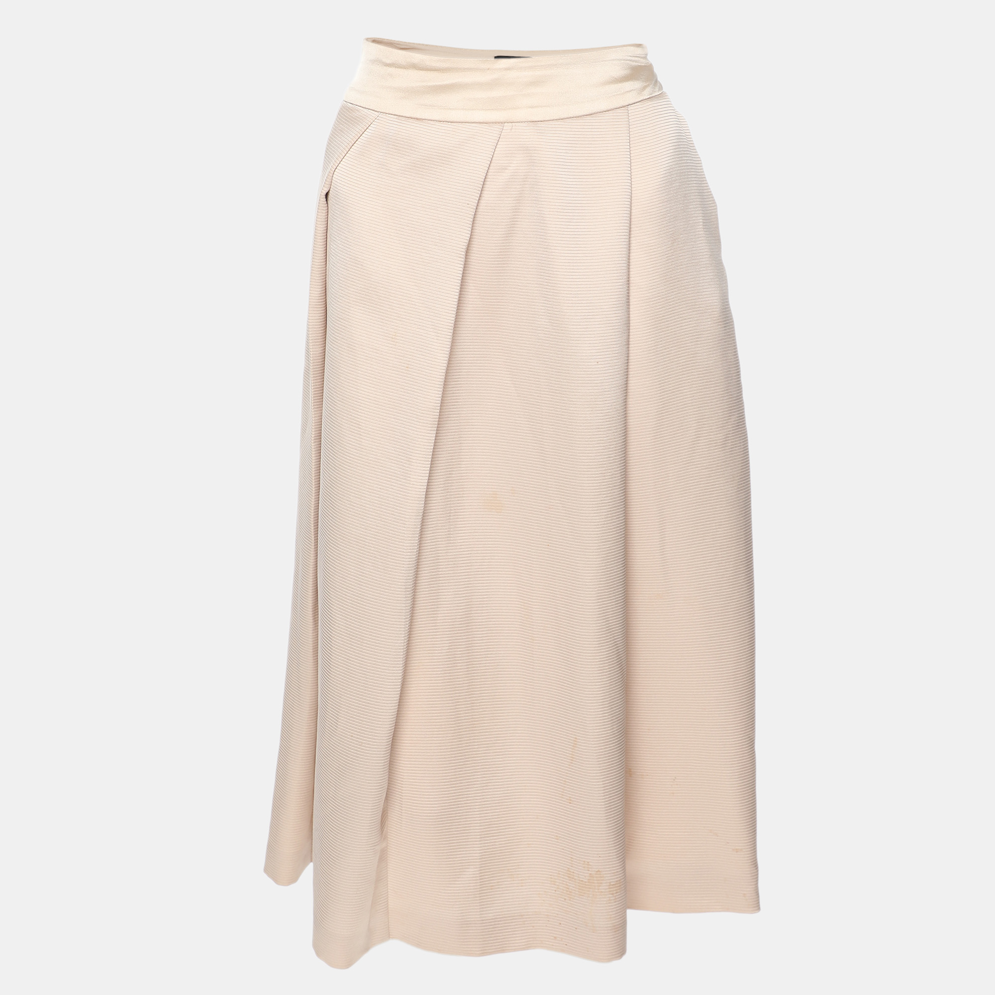 Emporio Armani Beige Rib Knit Midi Skirt M