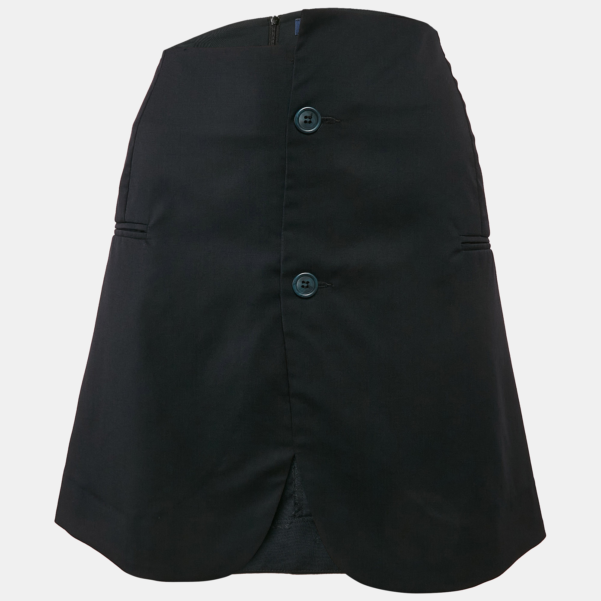 Jacquemus Navy Blue Gabardine Mini Skirt M