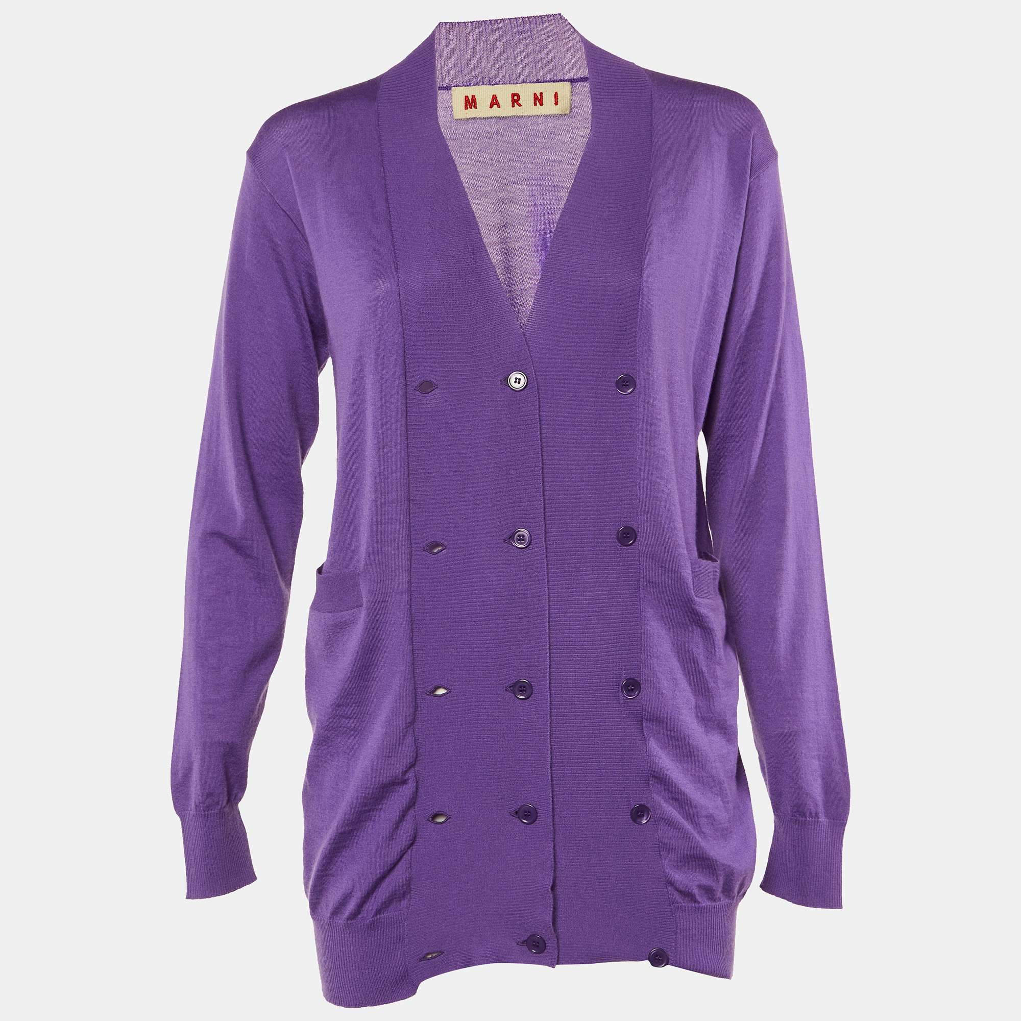 Marni Purple Cashmere Double Breasted Cardigan M