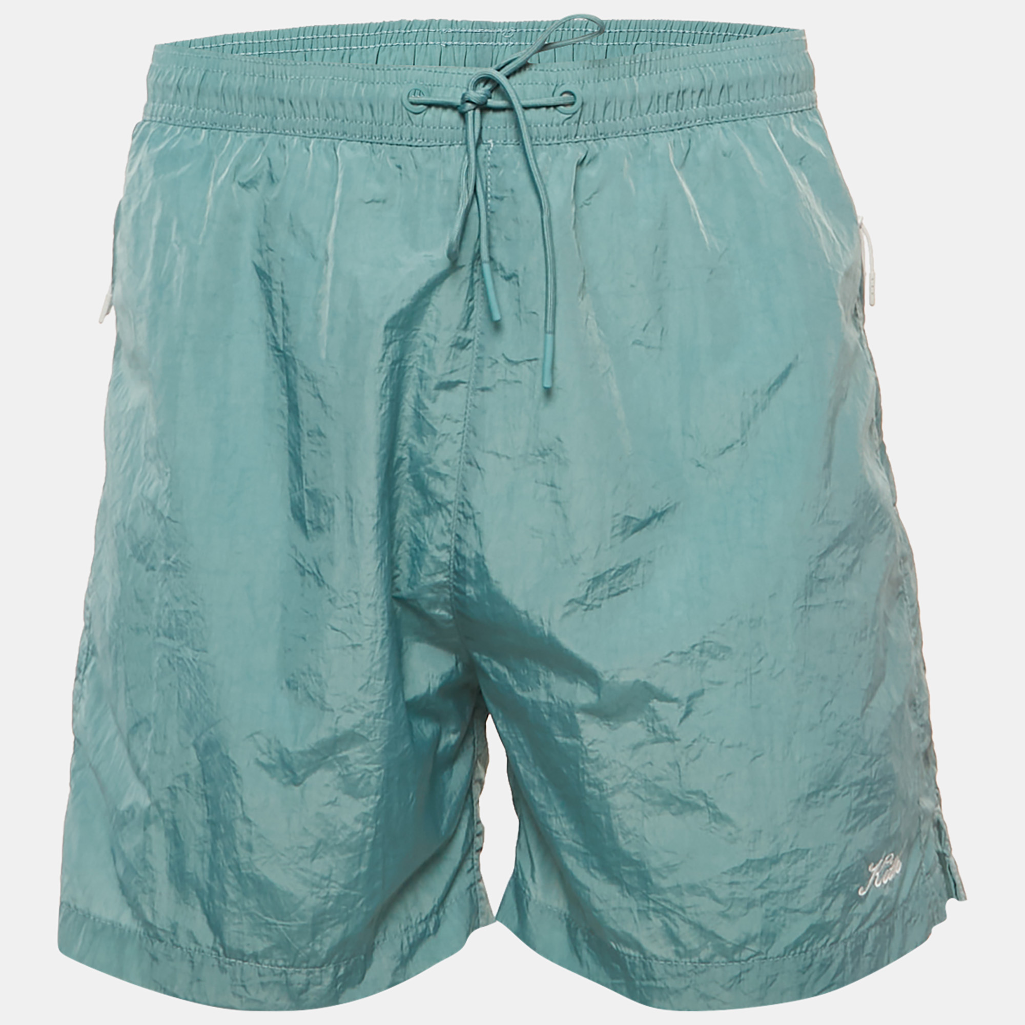 Kith Blue Logo Embroidery Nylon Shorts M