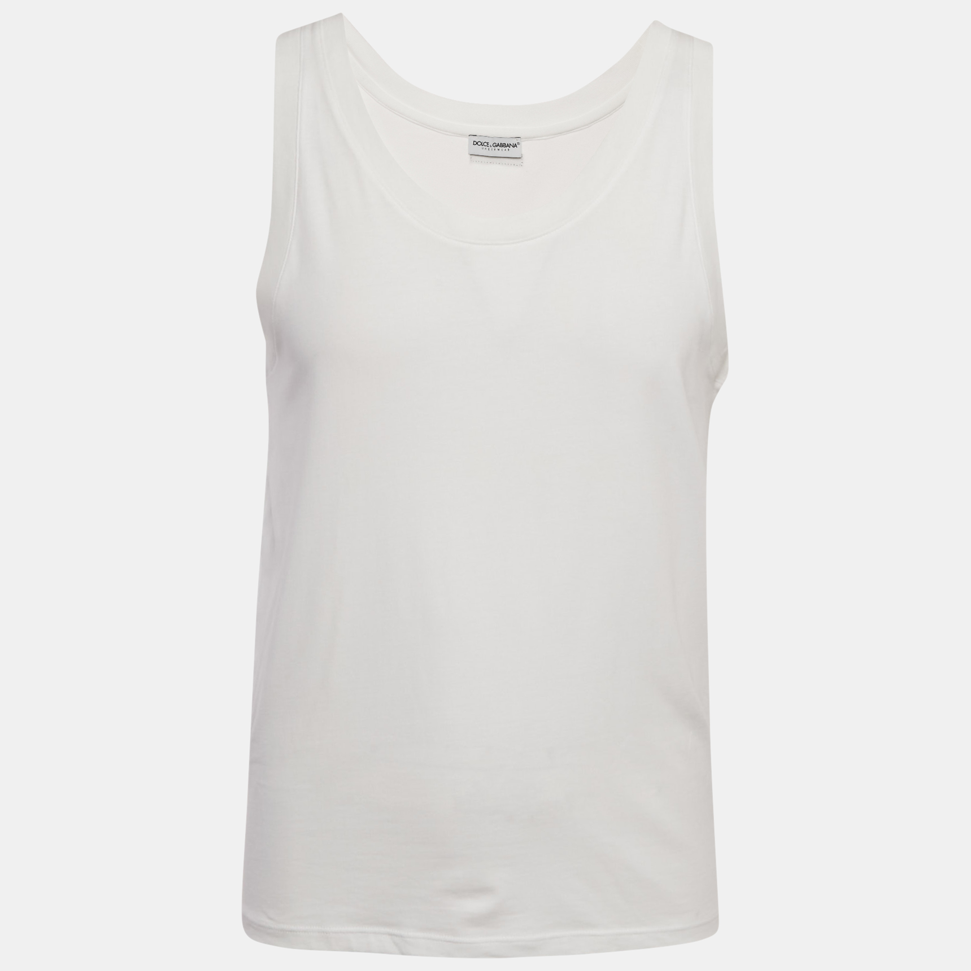 Dolce & Gabbana Underwear White Cotton Knit Tank Top S