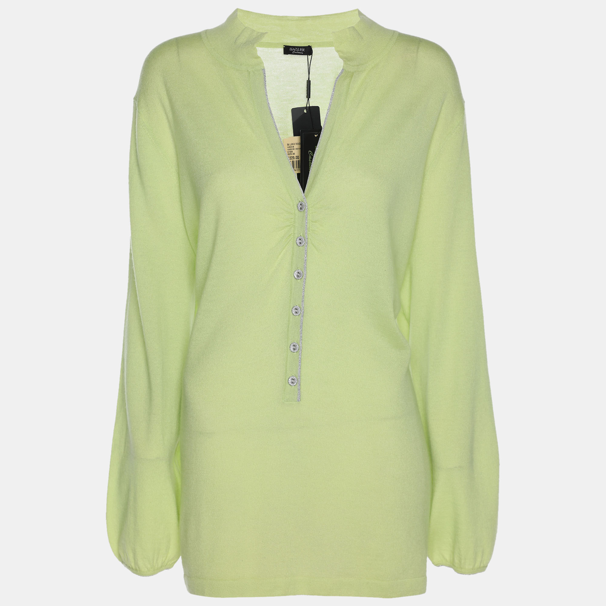 Basler Green Stretch Knit Long Sleeve Shirt XL 424