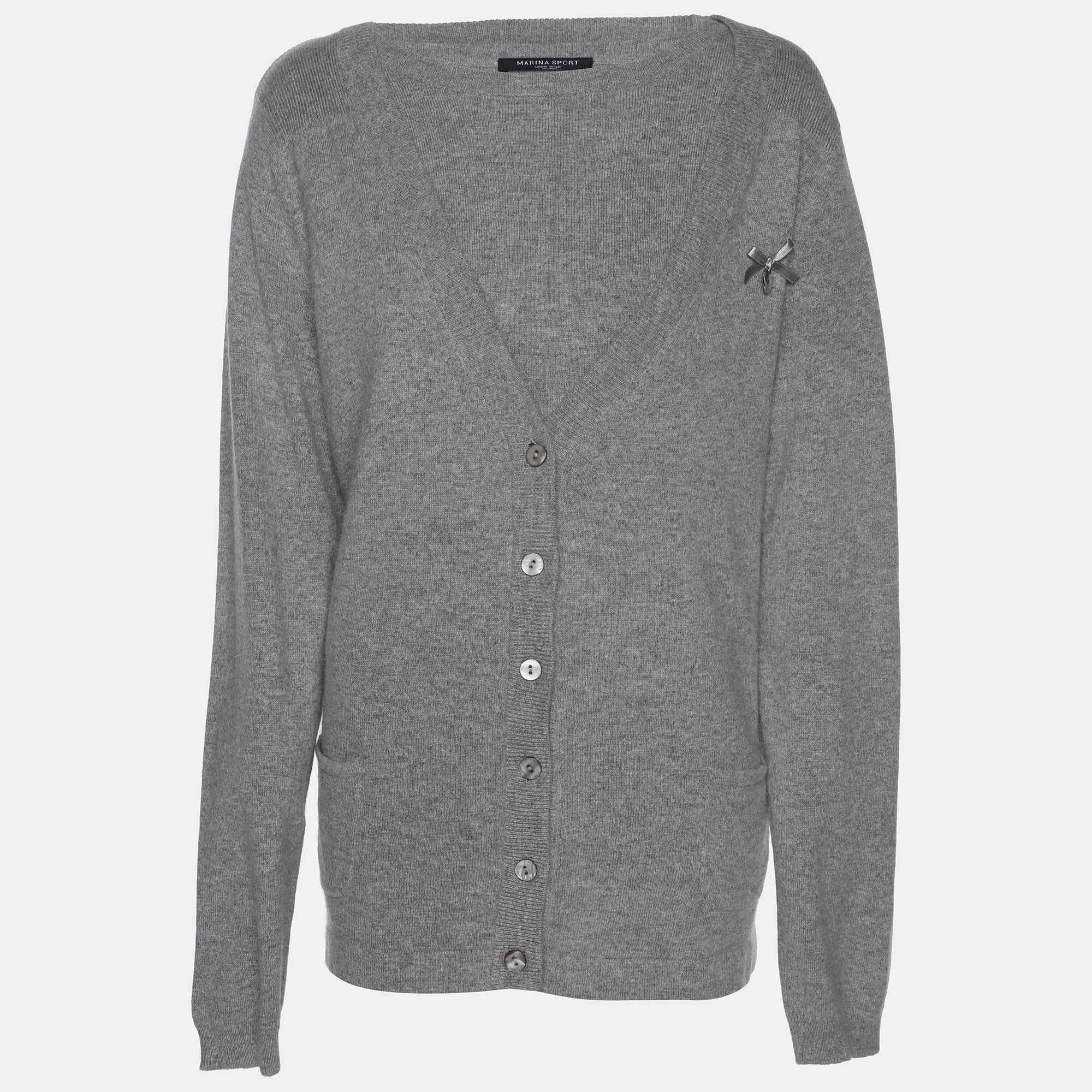 Marina Sport by Marina Rinaldi Grey Jersey Shrug and Shirt Set L