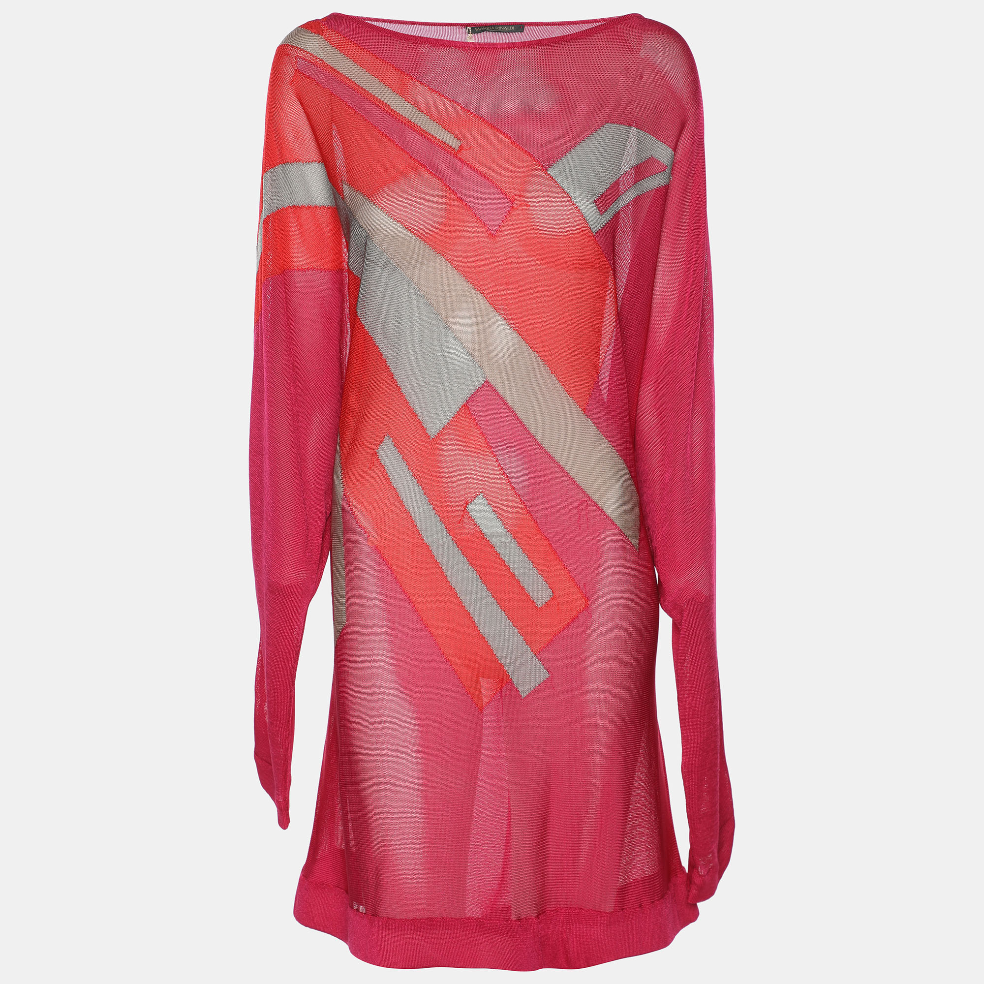 Marina Rinaldi Multicolor Knit Full Sleeve Sweater L