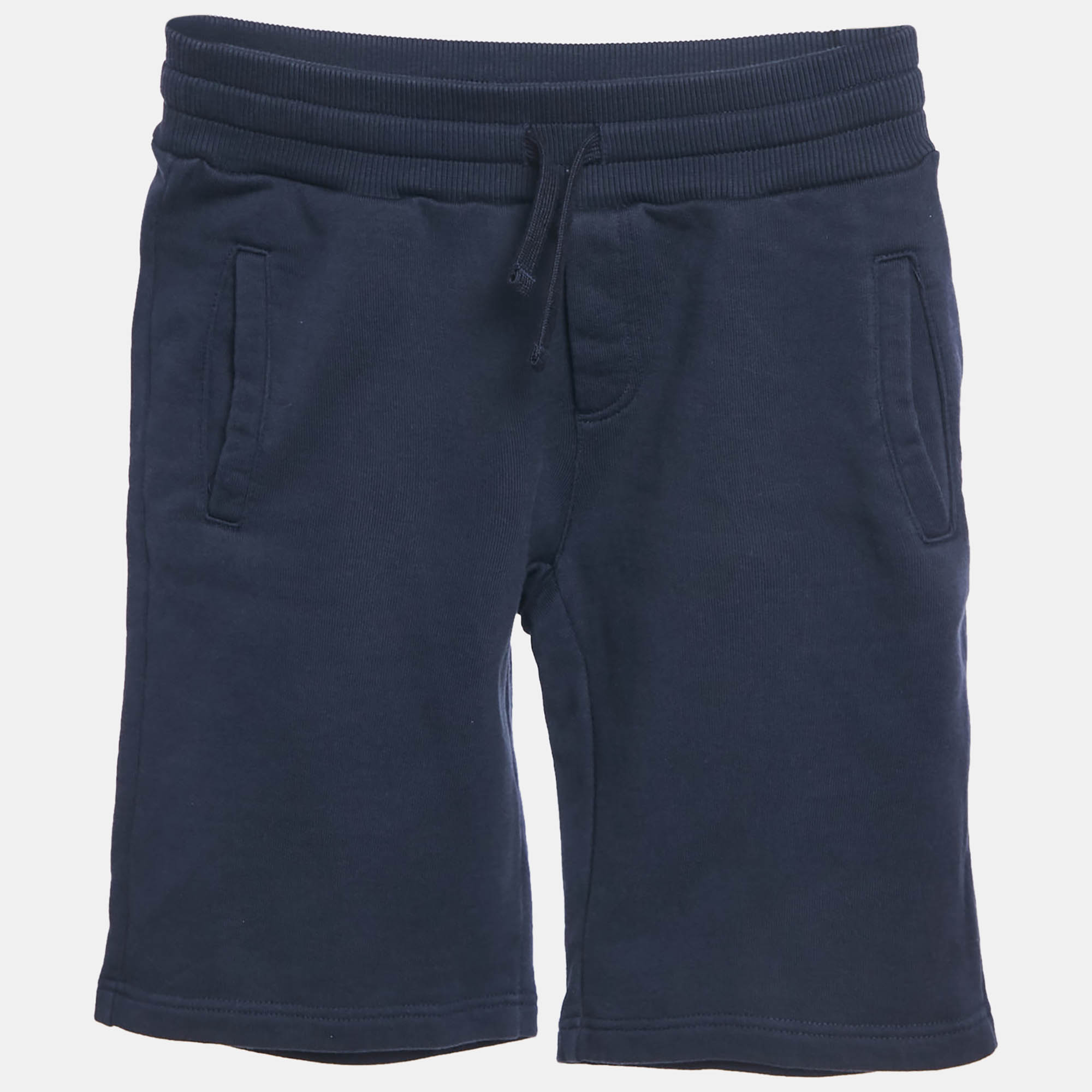 Dolce & Gabbana Kids Navy Blue Cotton Knit Shorts 6 Yrs