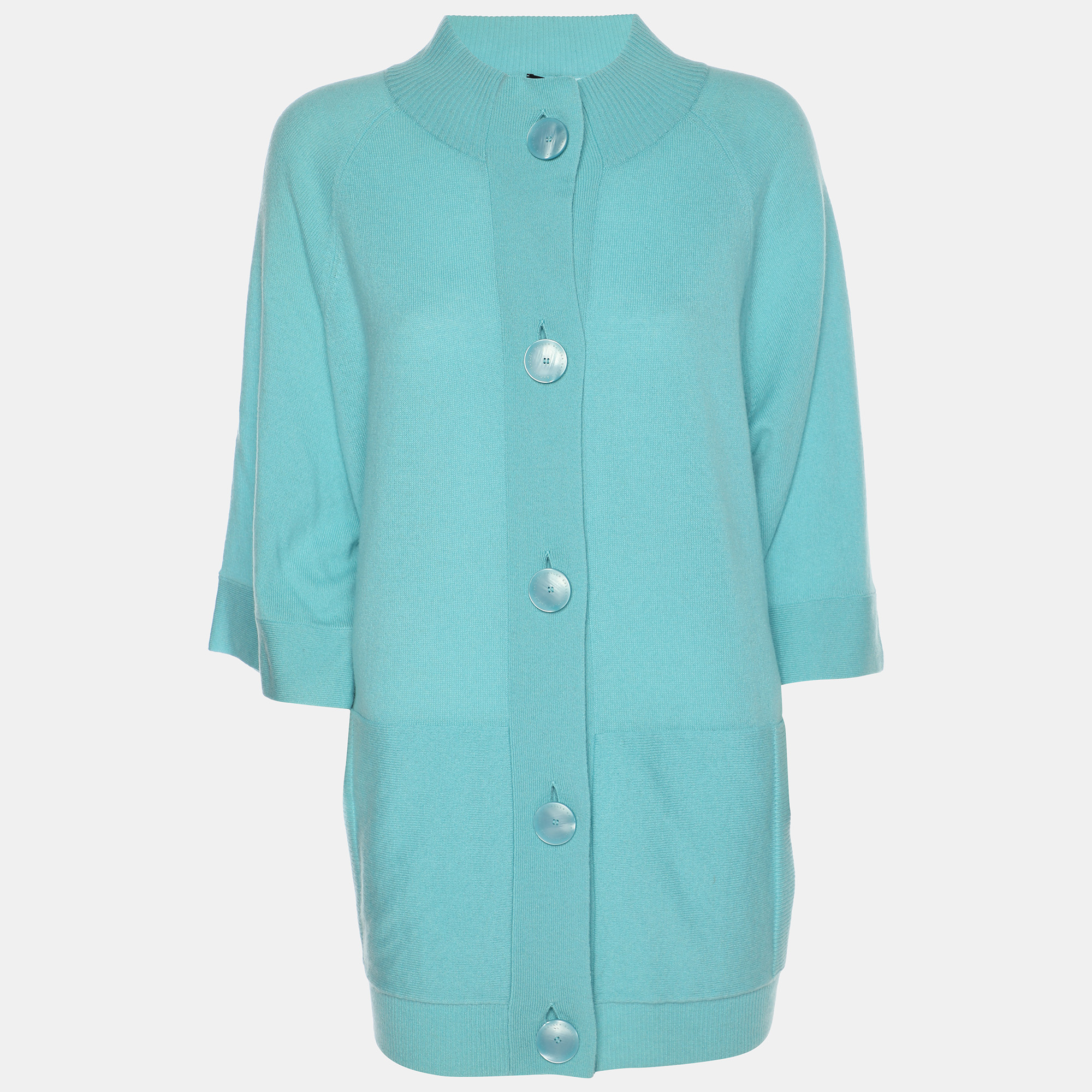 Basler Blue Knit Buttoned Sweater XXL