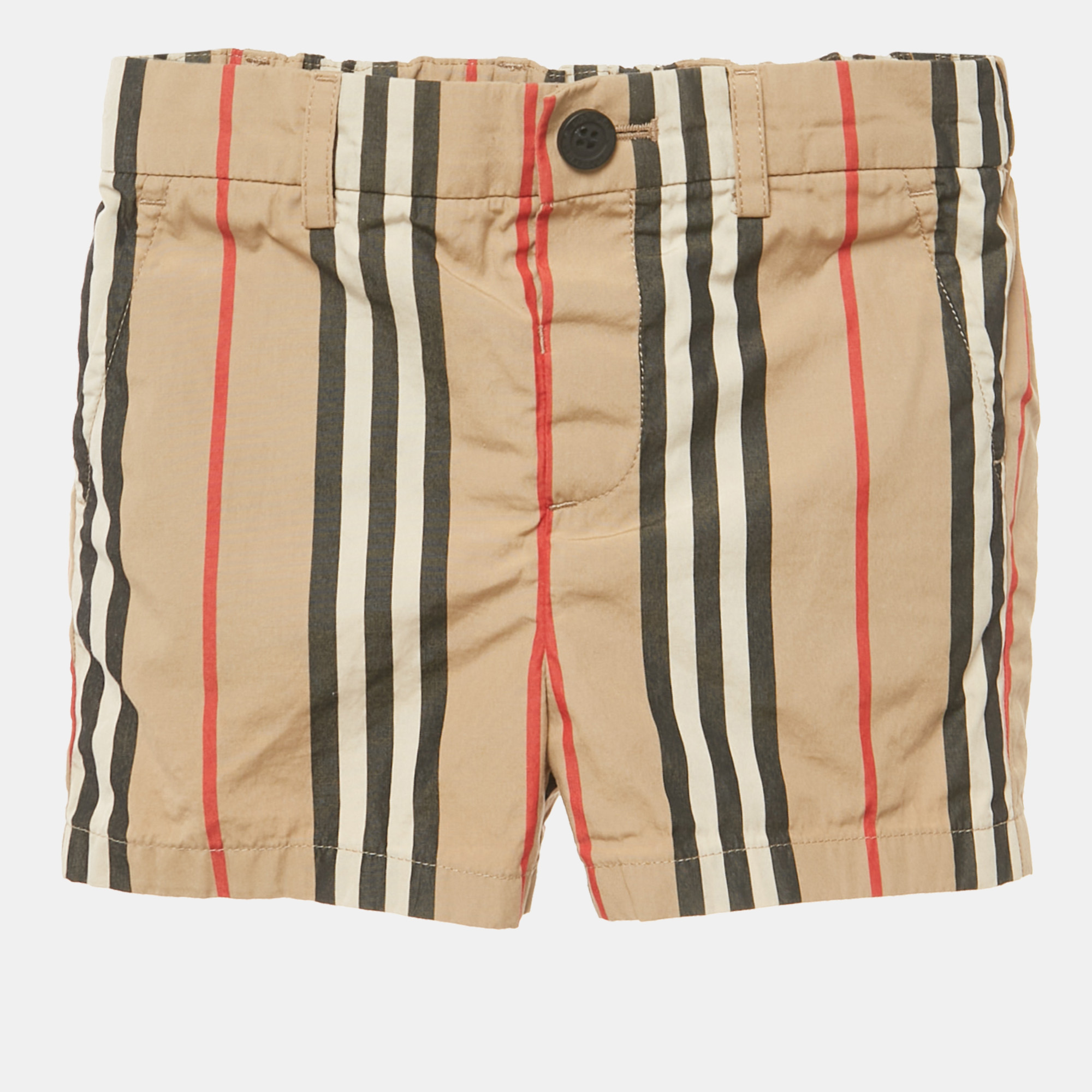 Burberry Kids Brown Striped Cotton Talbot Hoody Shorts 18M