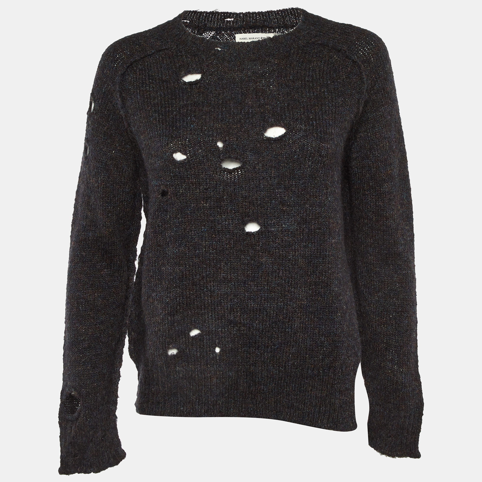 Isabel Marant Etoile Dark Blue Mohair & Wool Distressed Sweater M