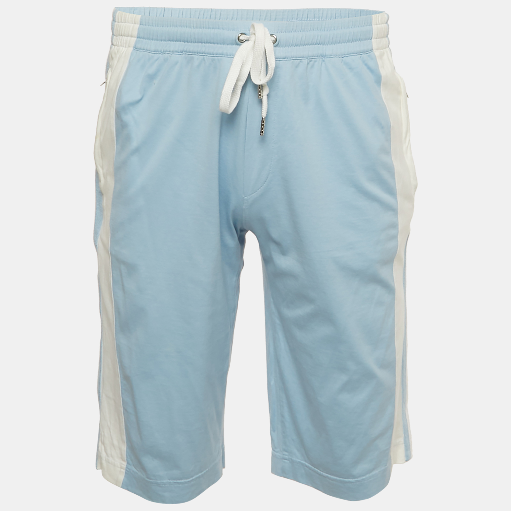 Dolce & Gabbana Blue Striped Cotton Jersey Shorts S