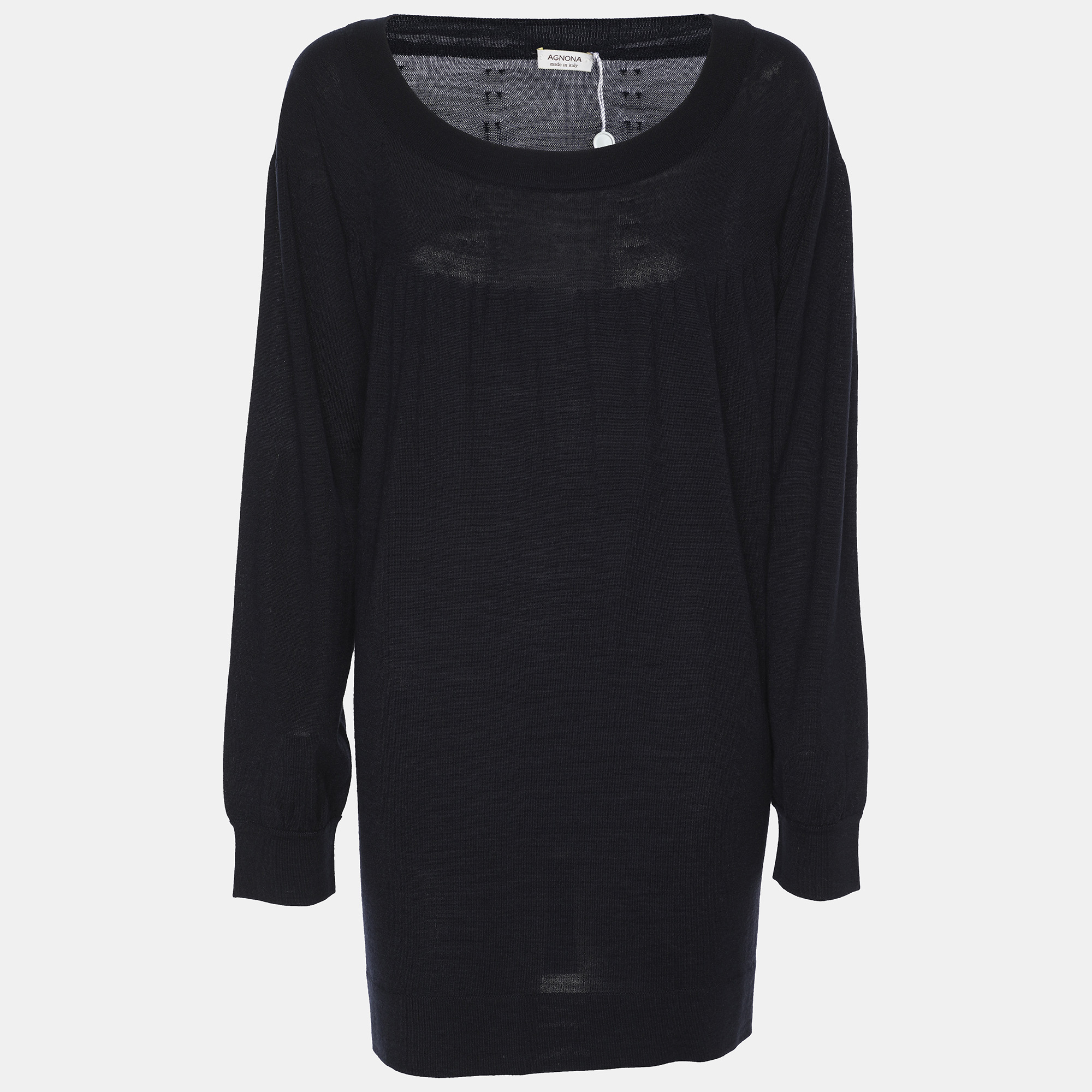Agona Deep Navy Jersey Long Sleeve Sweater L Agnona