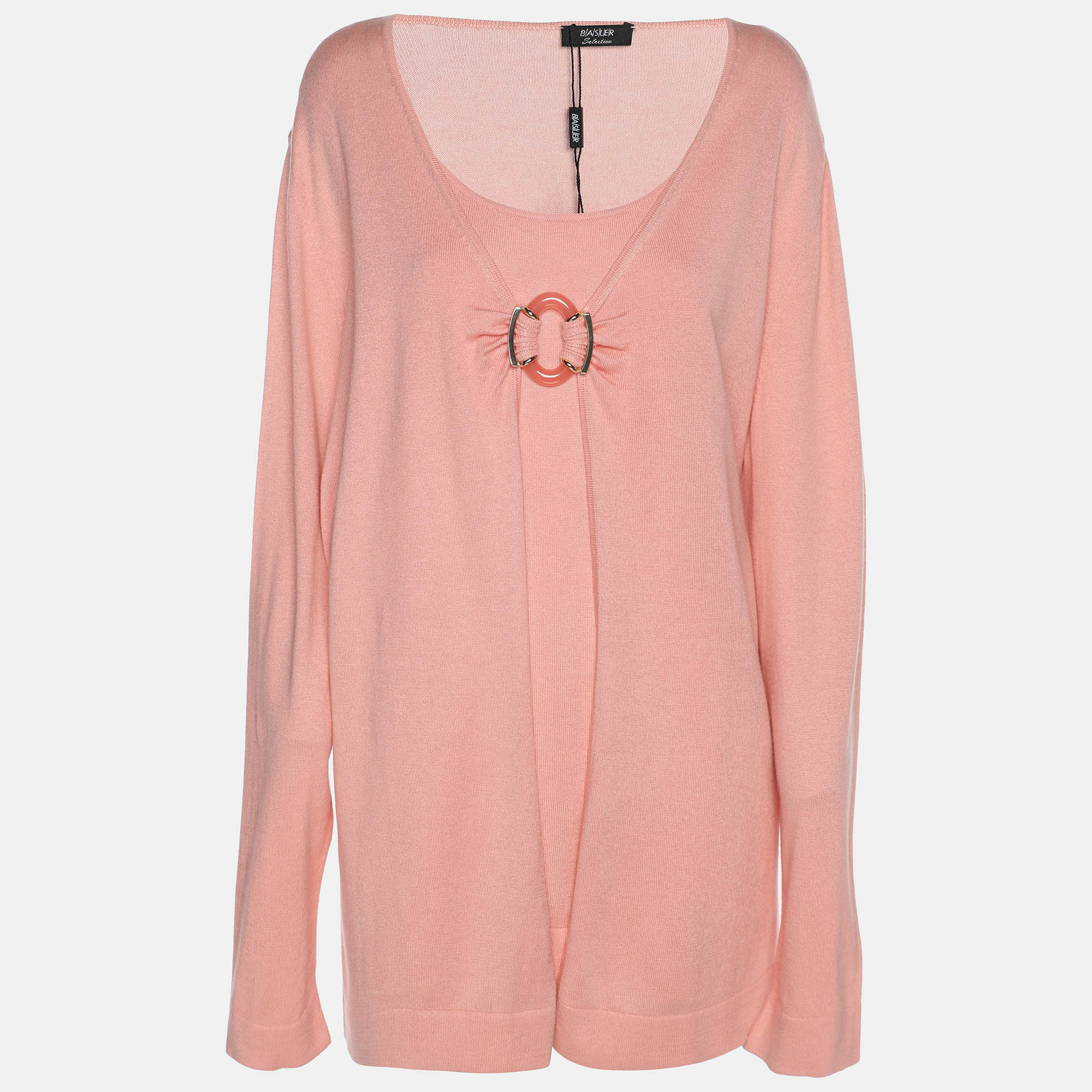 Basler Peach Stretch Knit Full Sleeve Shrug XL