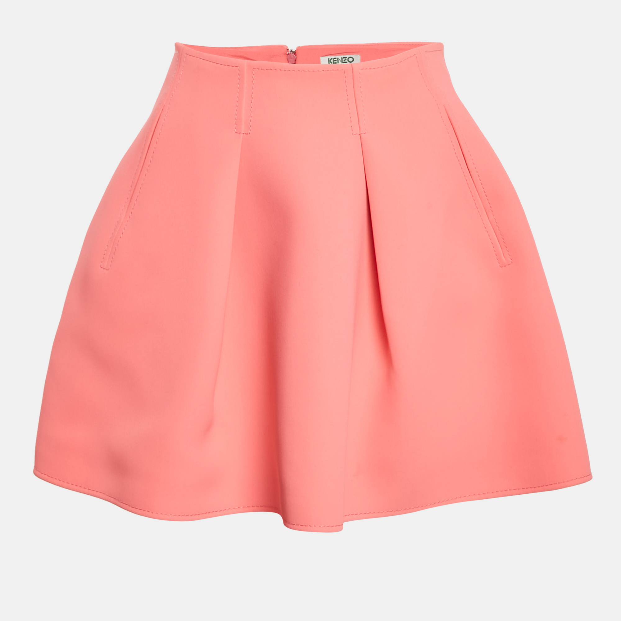 Kenzo Pink Crepe Pleated Mini Skirt M