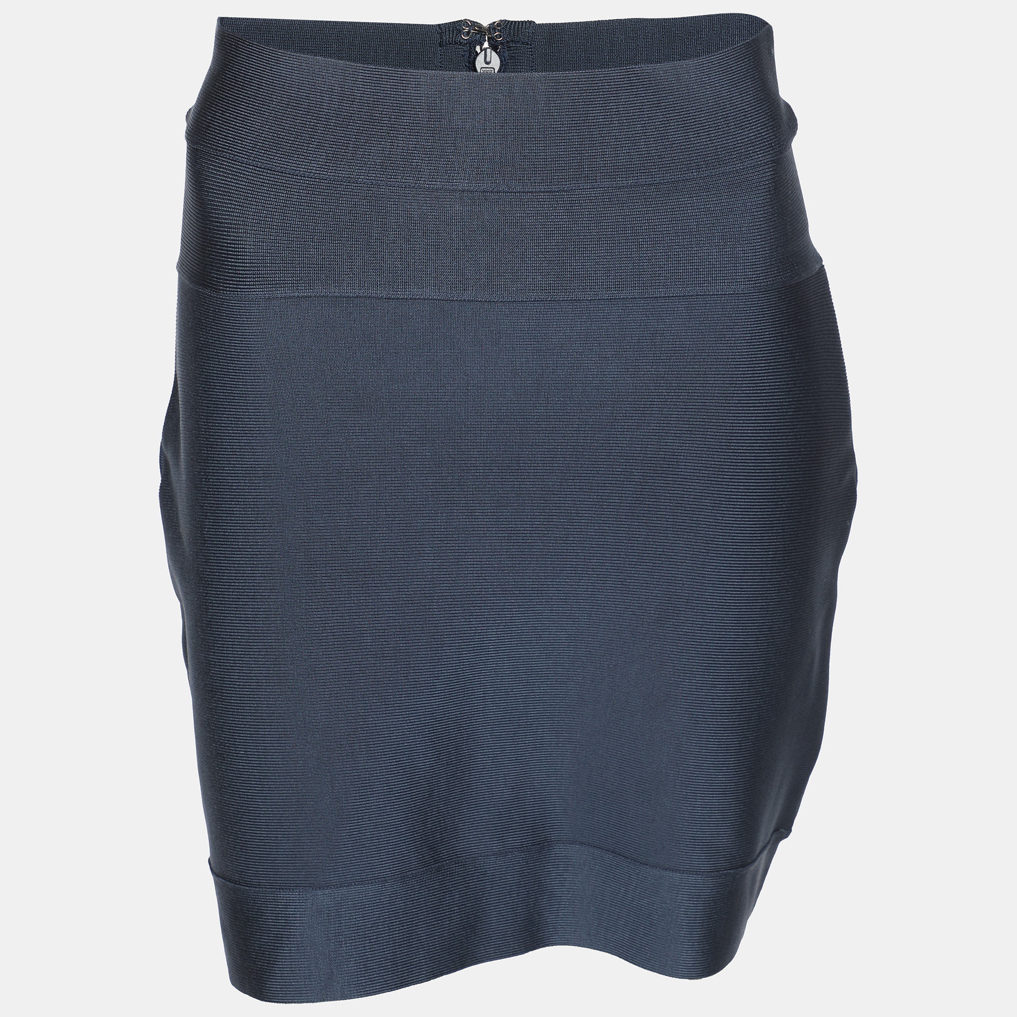 Herve Leger Blue Knit Mini Skirt M