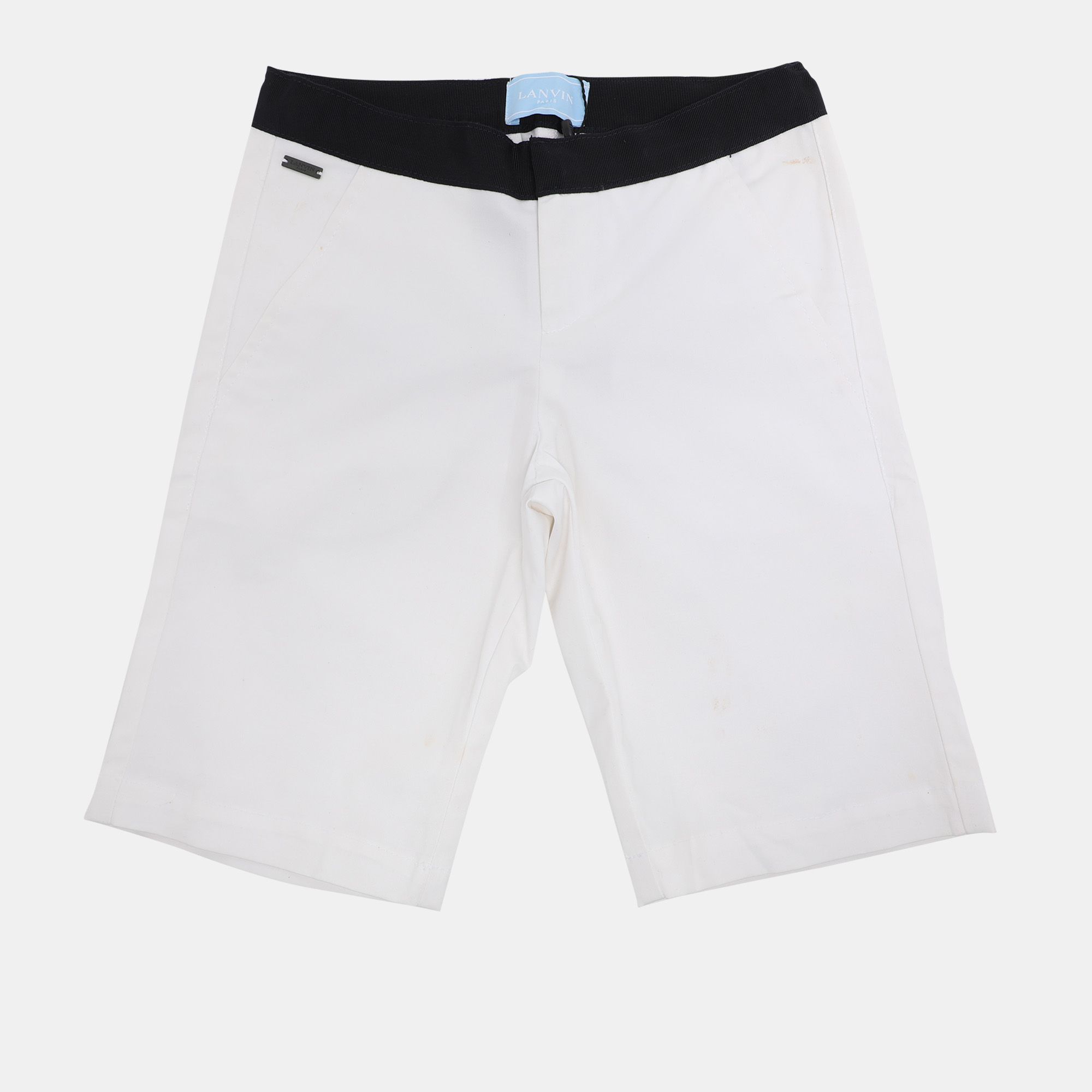 Lanvin White Bermudas Stretch Cotton Shorts 5 Yrs