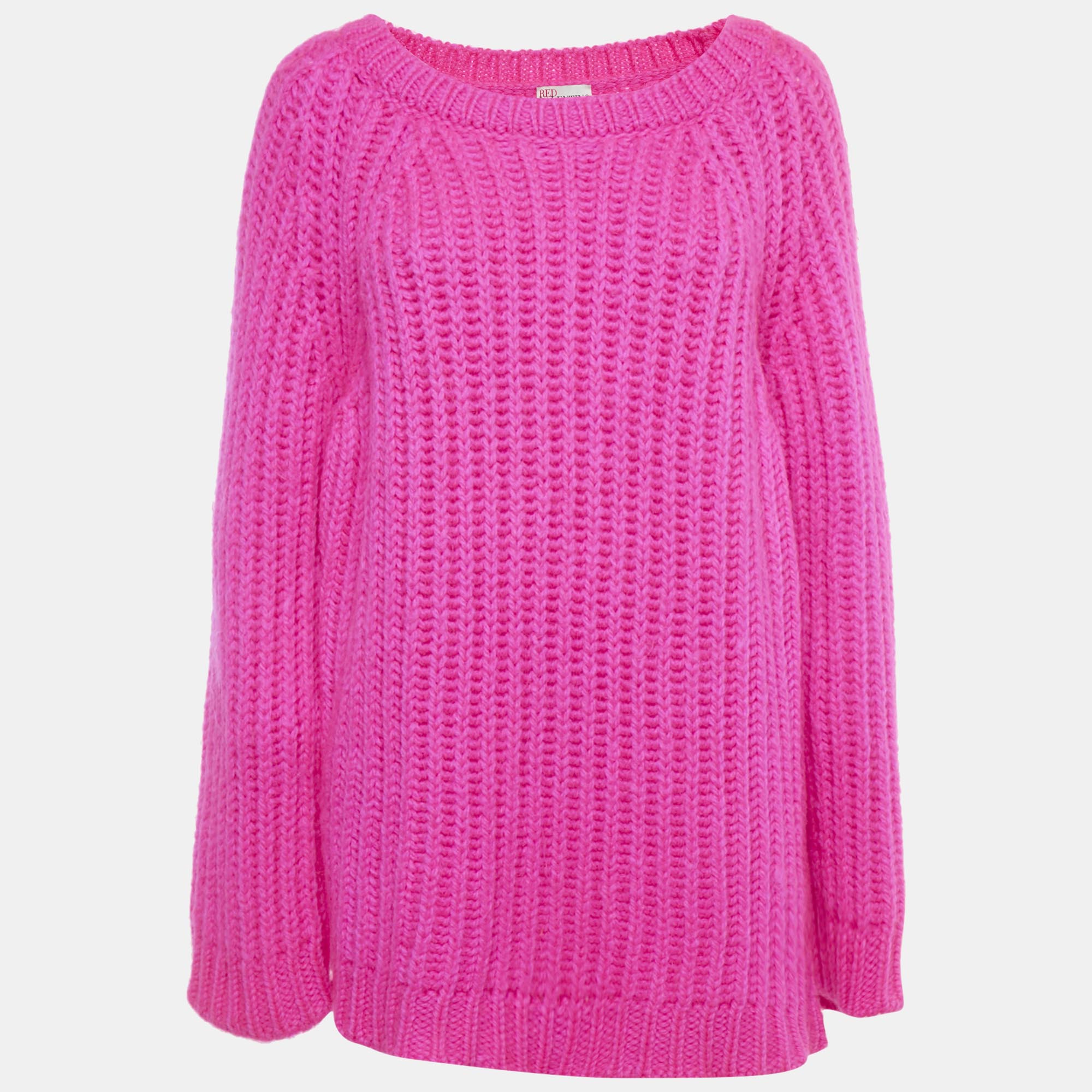 RED Valentino Pink Rib Knit Oversized Sweater M