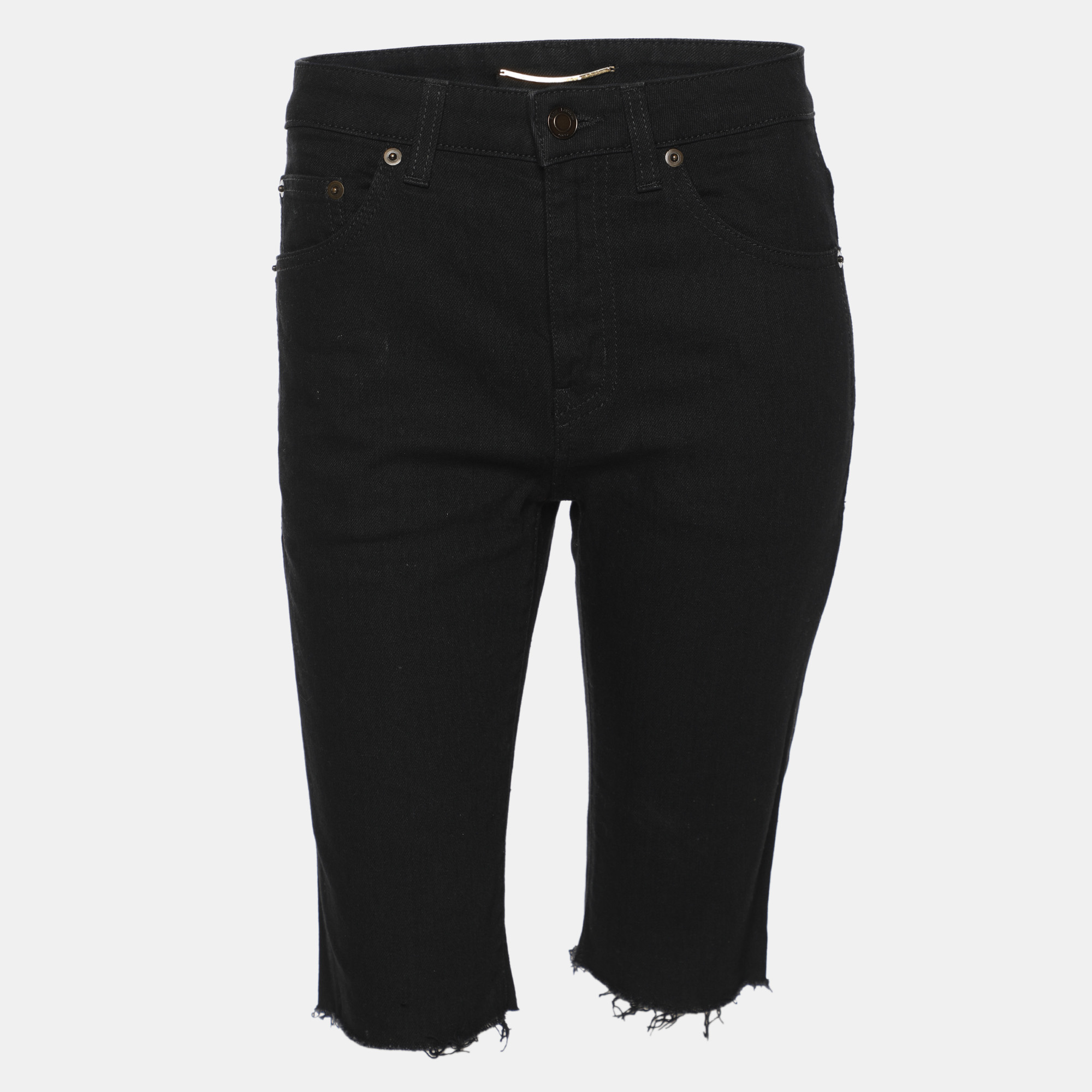 Saint Laurent Black Denim Shorts XS Saint Laurent Paris