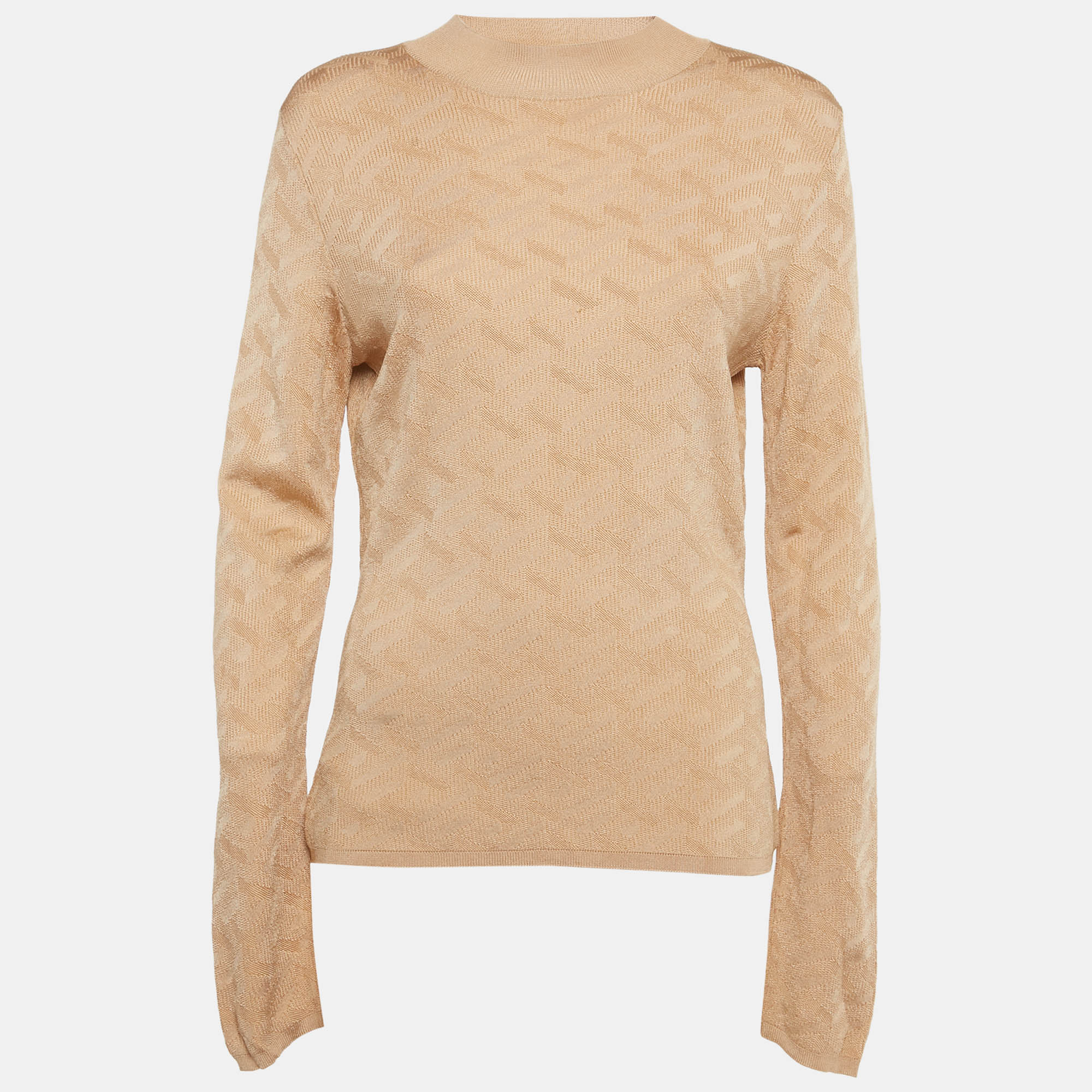 Versace Dark Beige Rib Knit Sweater M