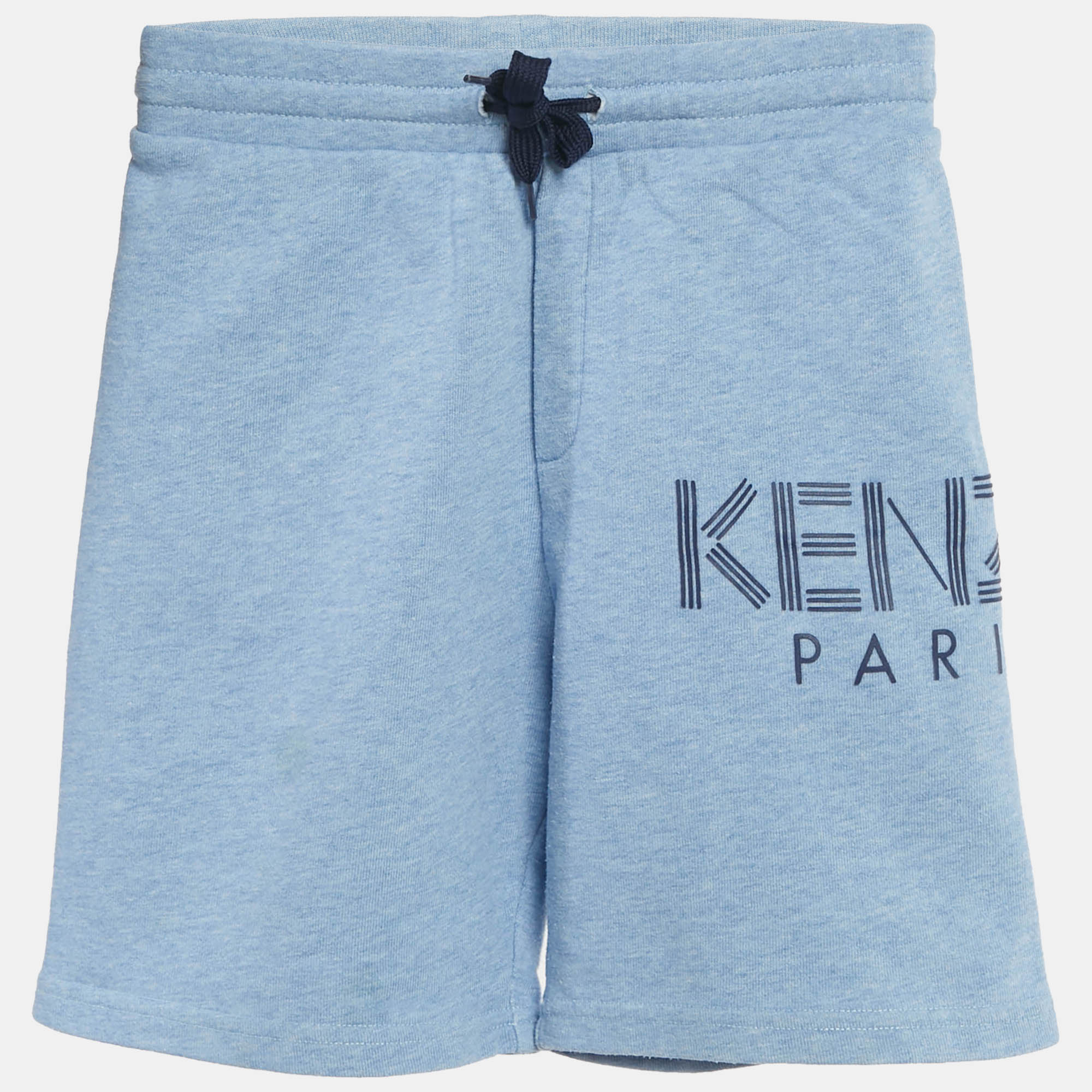 Kenzo Blue Cotton Logo Applique Drawstring Shorts 8Yrs