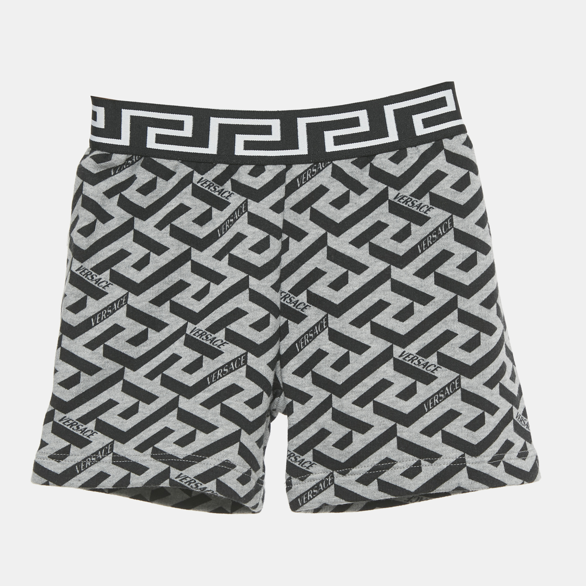Versace Kids Grey Printed Jersey Shorts 12-18M
