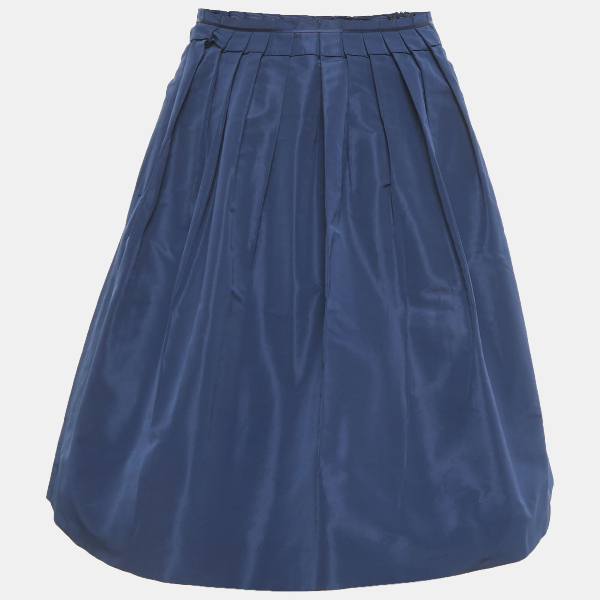 Miu Miu Blue Synthetic Pleated Mini Skirt M