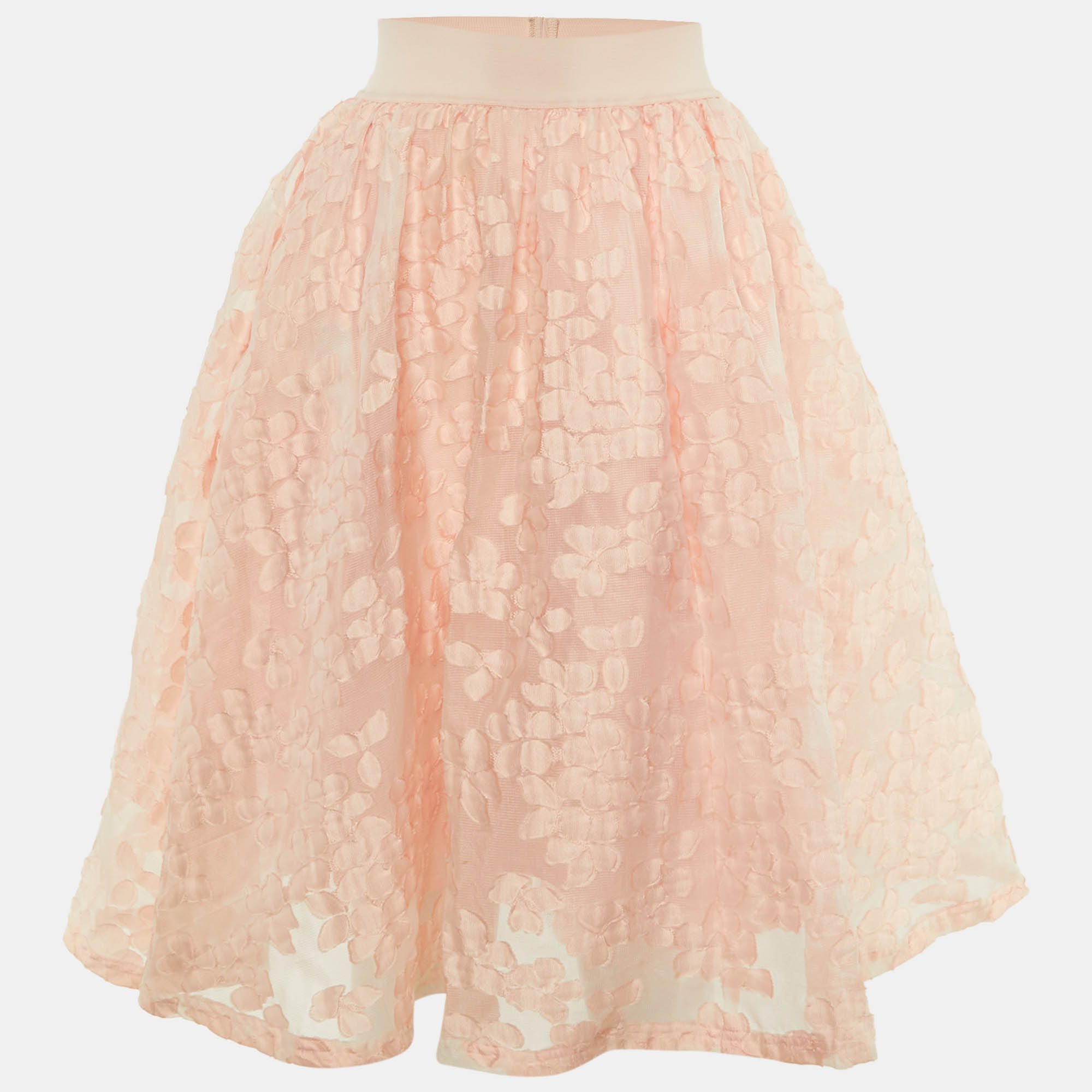 Maje Peach Fil Coupe Mesh Joshua Rose Short Skirt L