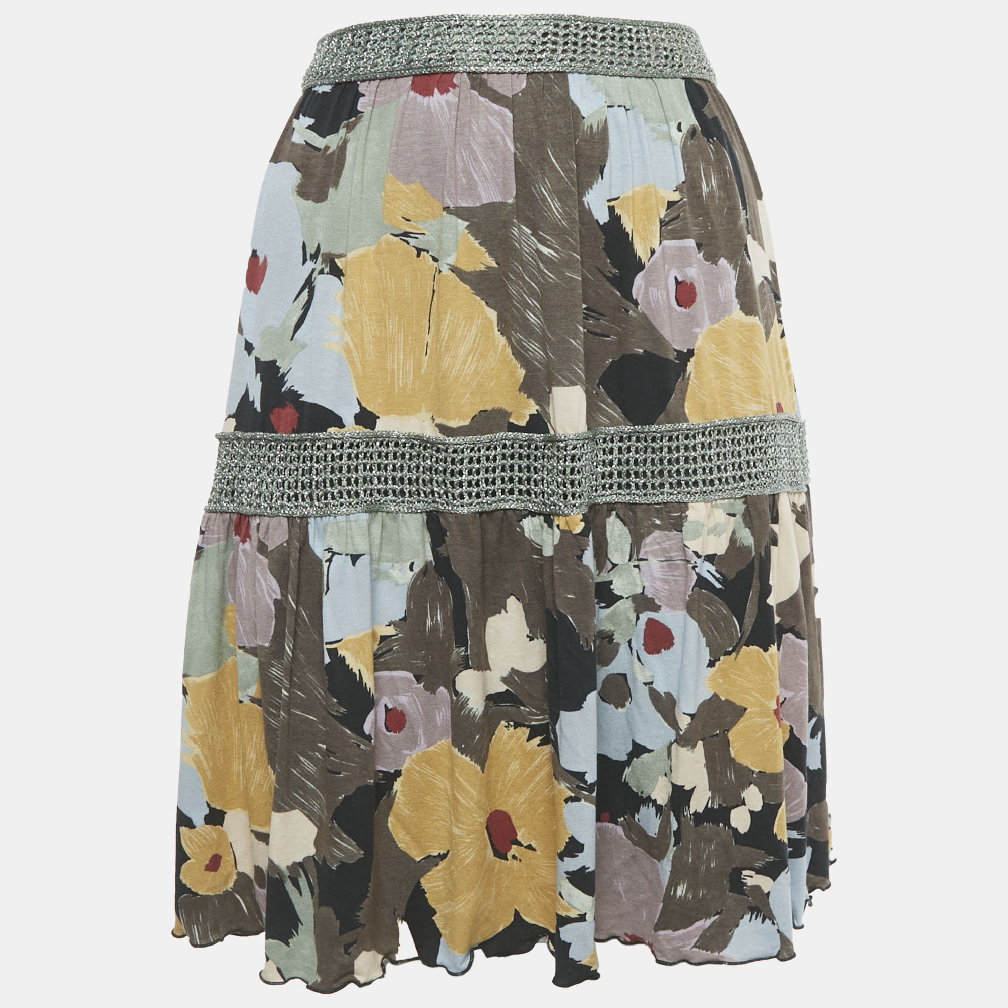 M Missoni Grey Printed Jersey Short Skirt M