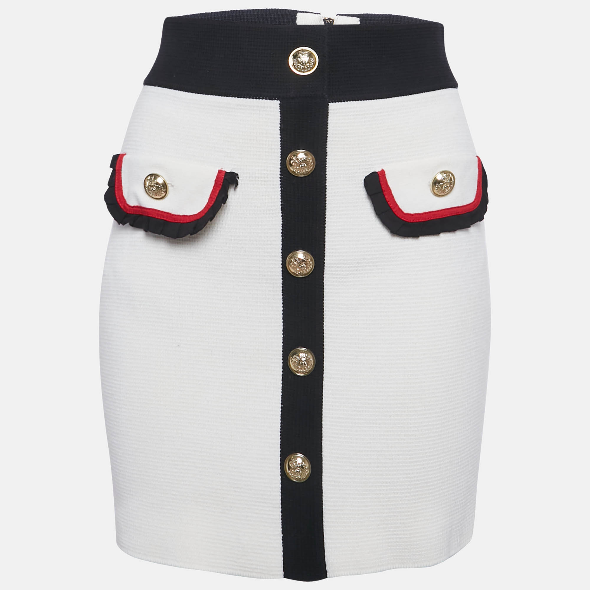 Maje Ecru Cotton Knit Jerome Mini Skirt S