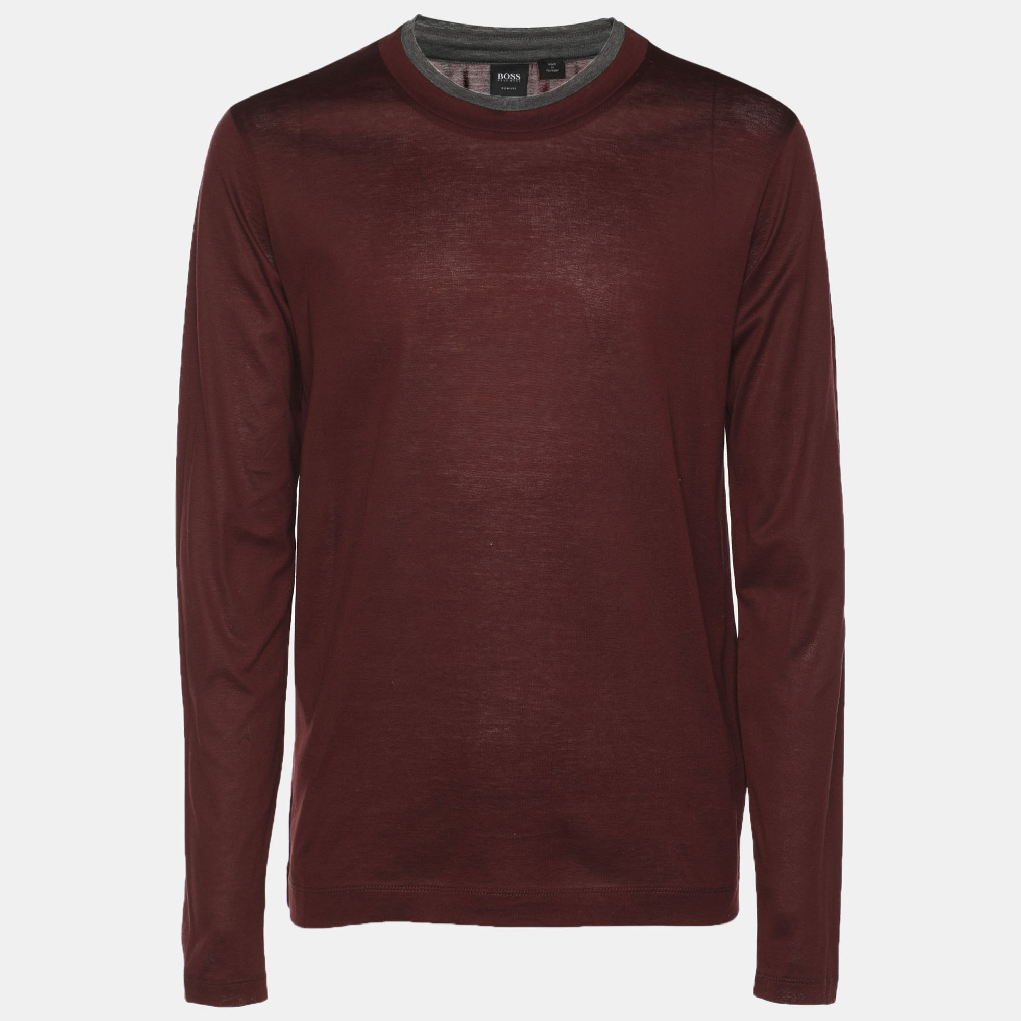Boss By Hugo Boss Burgundy Knit Slim Fit Sweater S