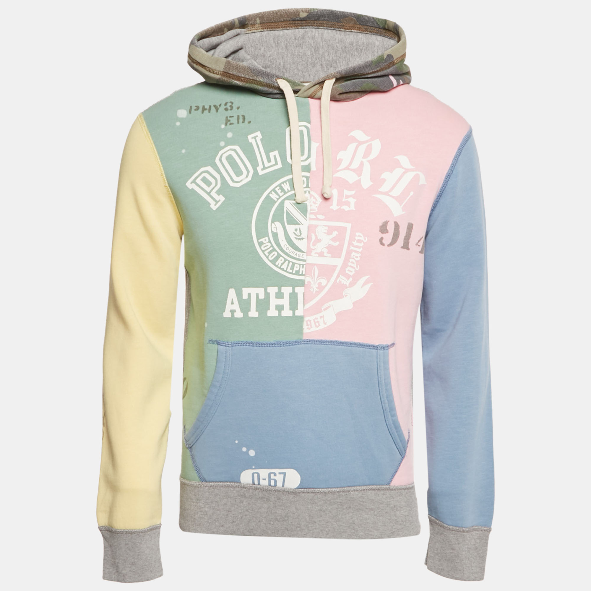 Polo Ralph Lauren Multicolor Printed Patch Cotton Hoodie S