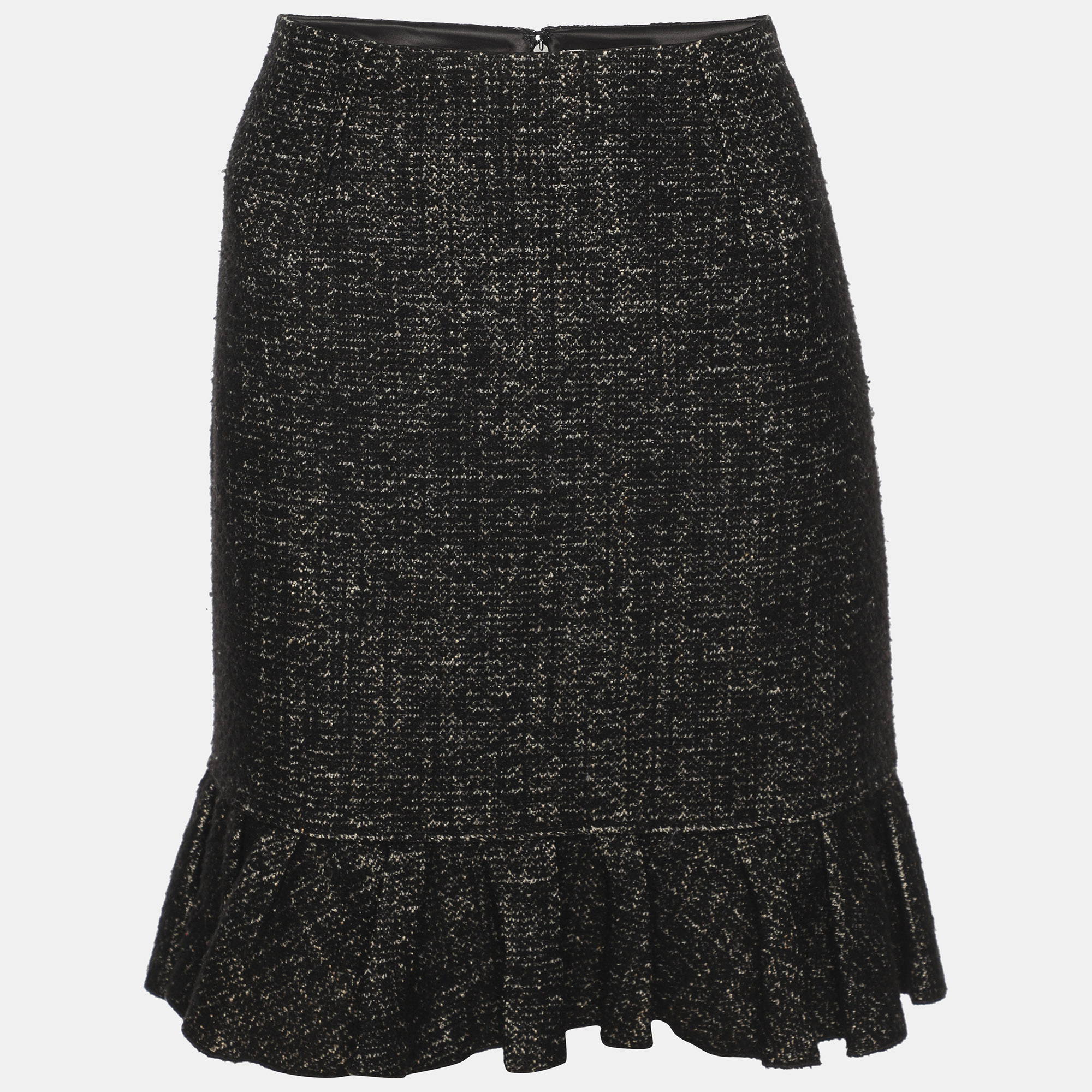 Paule Ka Grey Tweed Flared Mini Skirt S