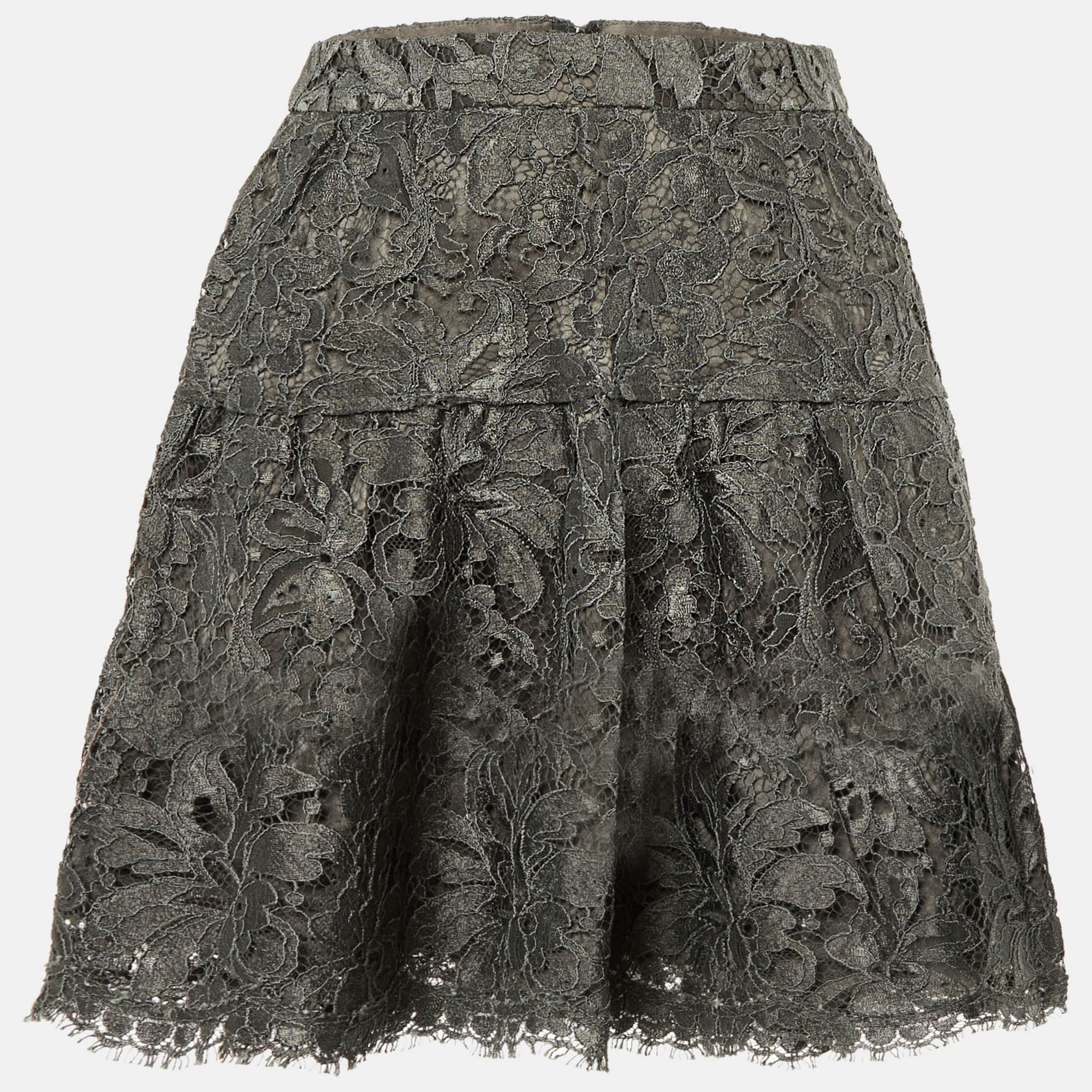Dolce & Gabbana Grey Lace Mini Skirt XS