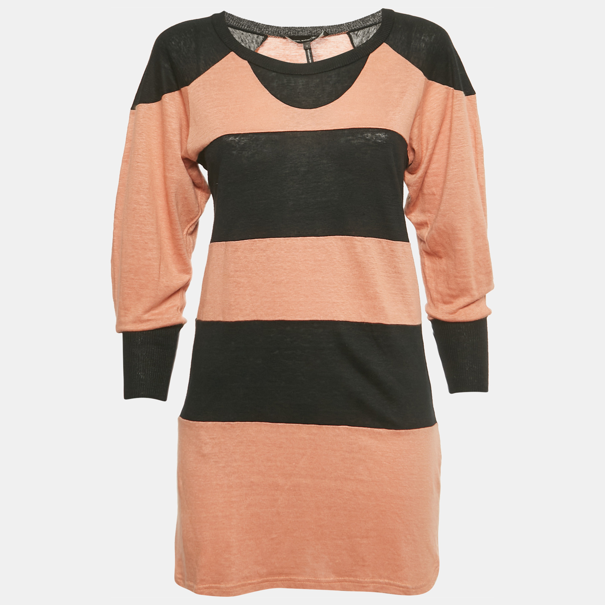 Isabel Marant Orange/Black Striped Knit Top S