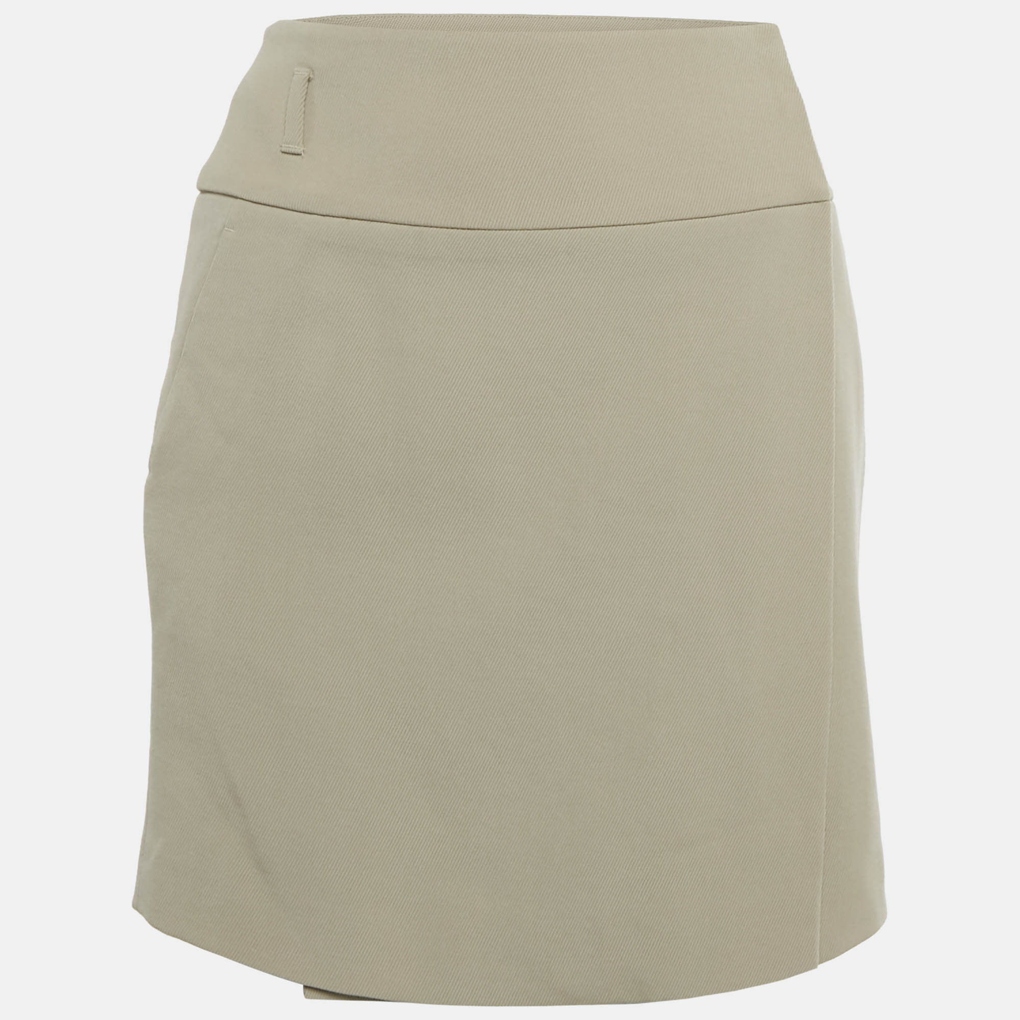 Gucci Beige Gabardine Mini Wrap Skirt S