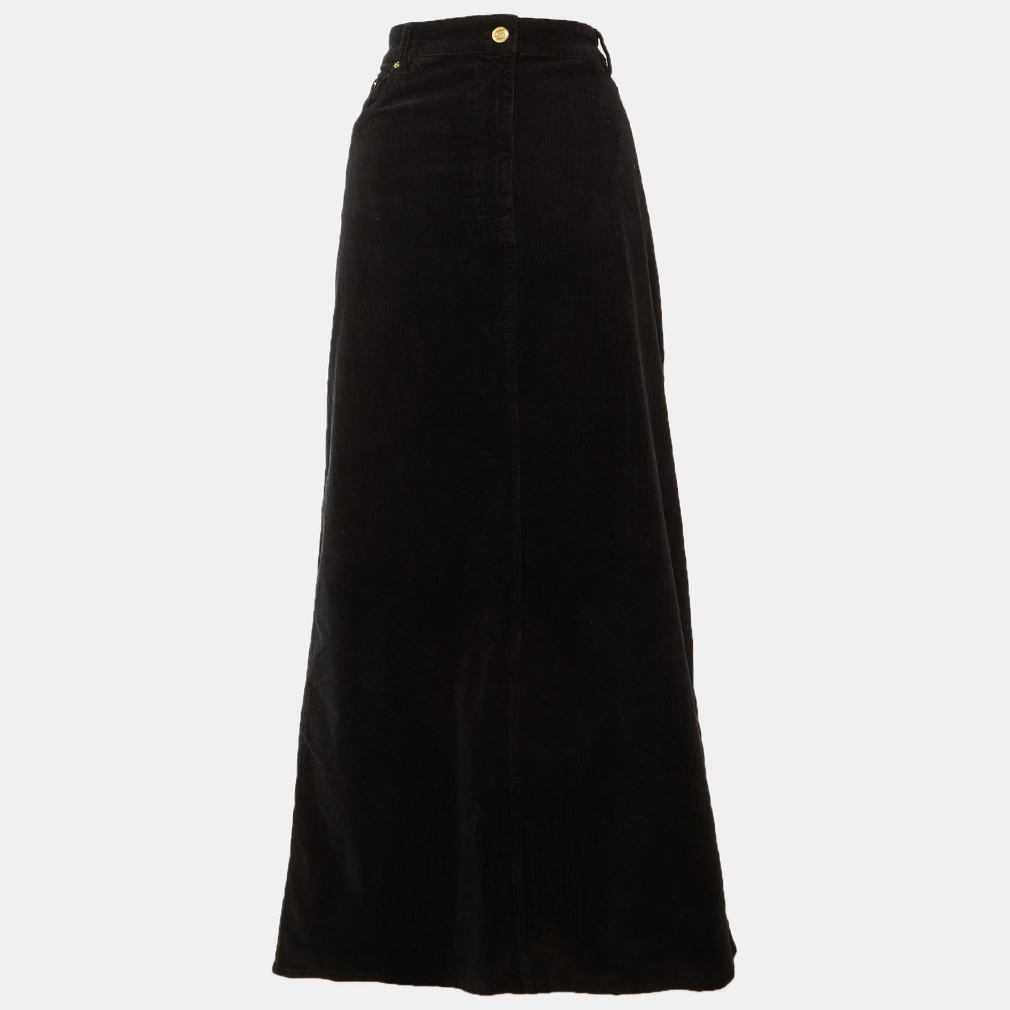 Ganni Black Corduroy Maxi Skirt XL