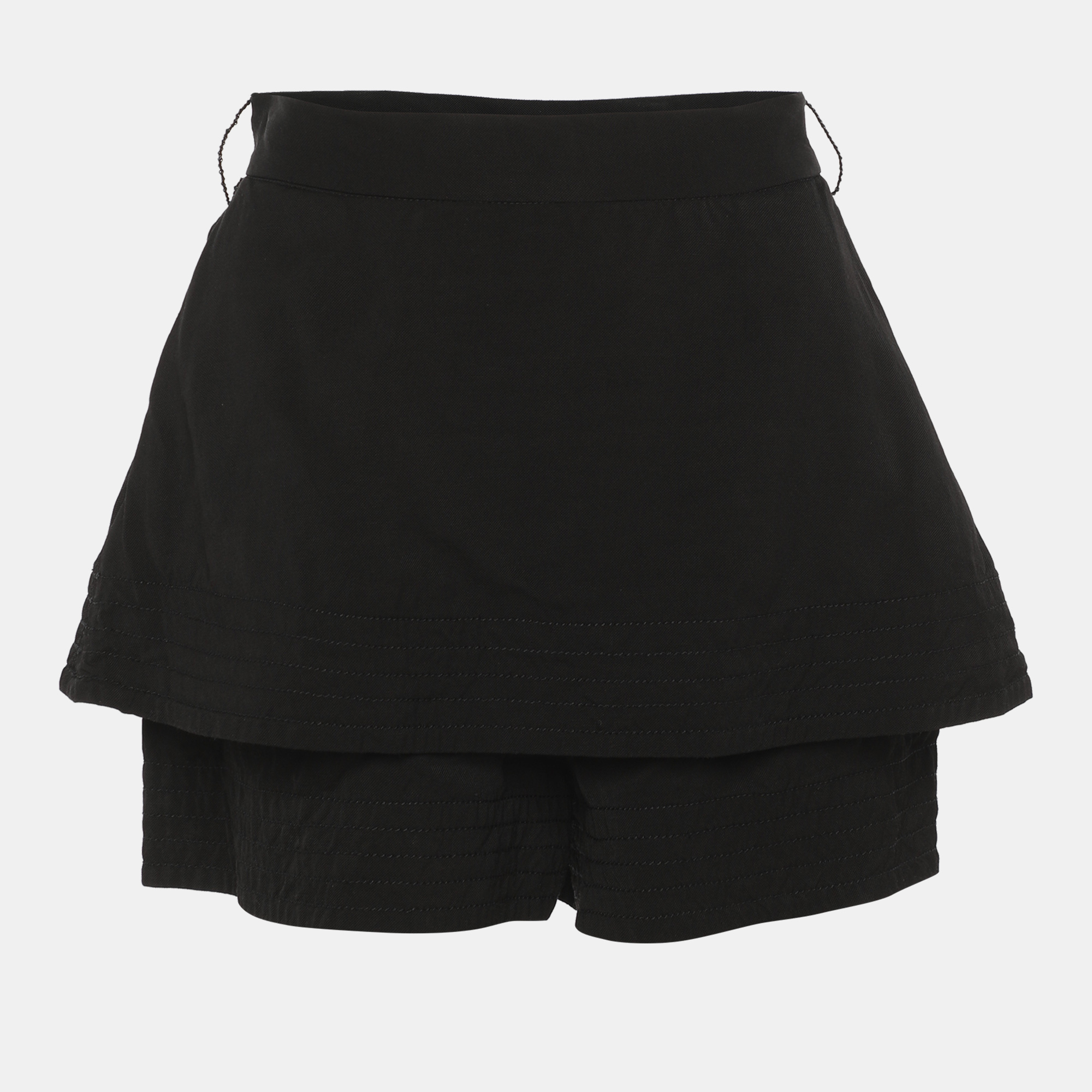 Maje Black Viscose Mini Skirt S