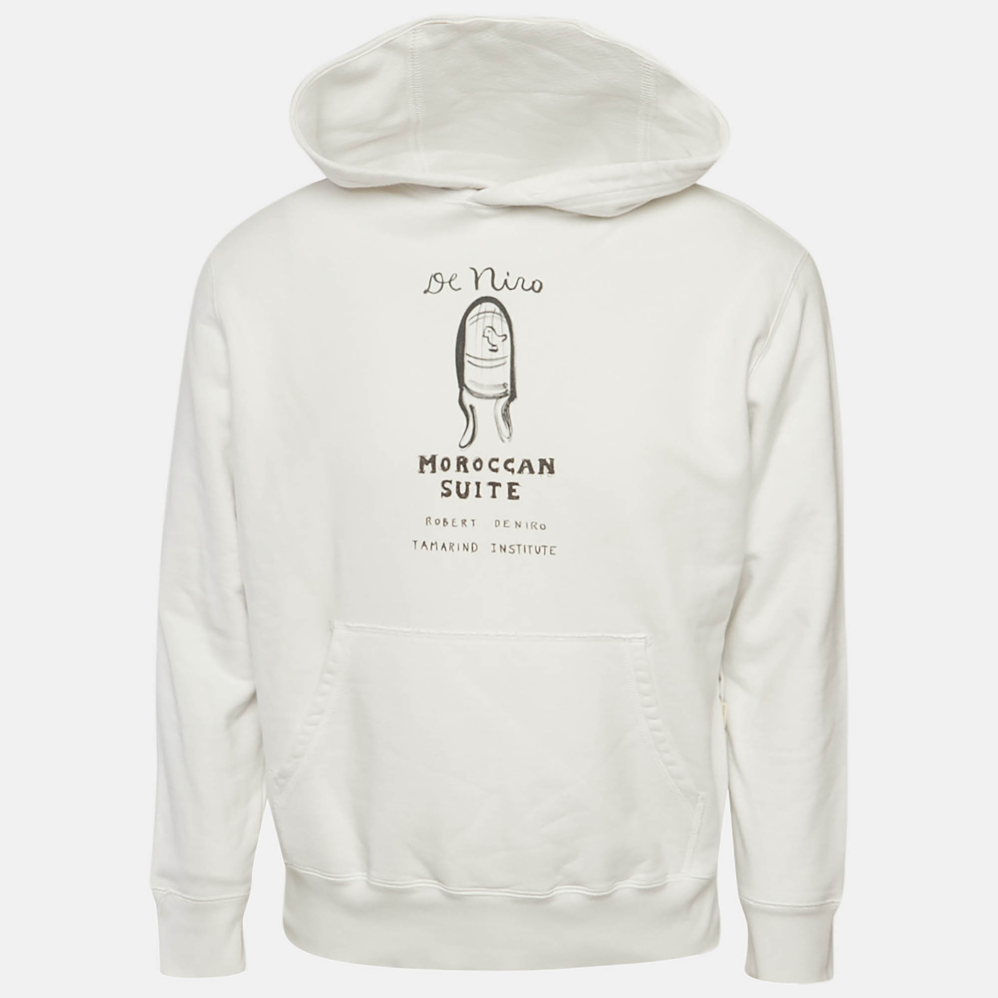 Aim&eacute; Leon Dore x Robert De Niro Sr. White Graphic Print Jersey Pullover M Aime Leon Dore
