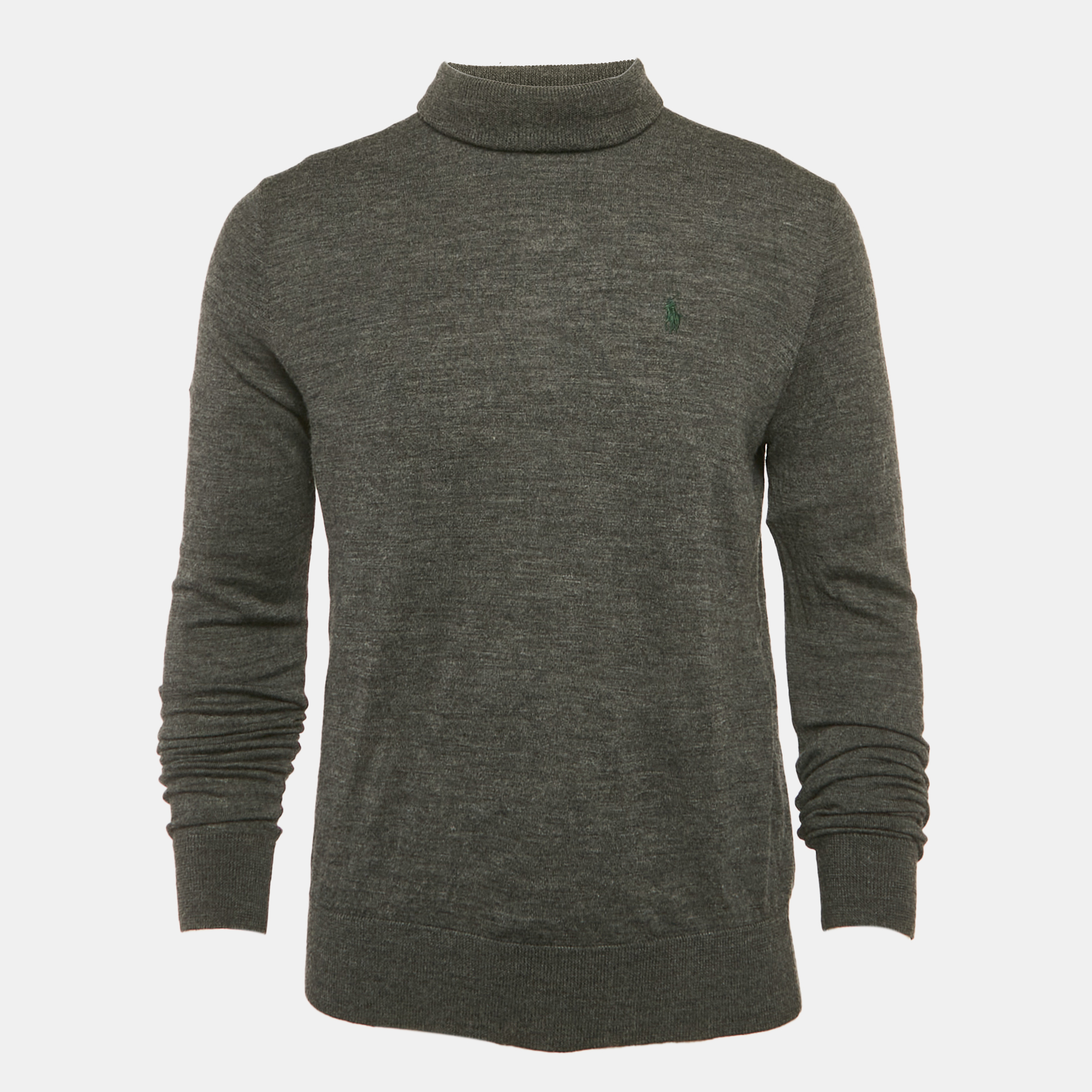 Polo Ralph Lauren Grey Merino Wool Turtle Knit Sweater L