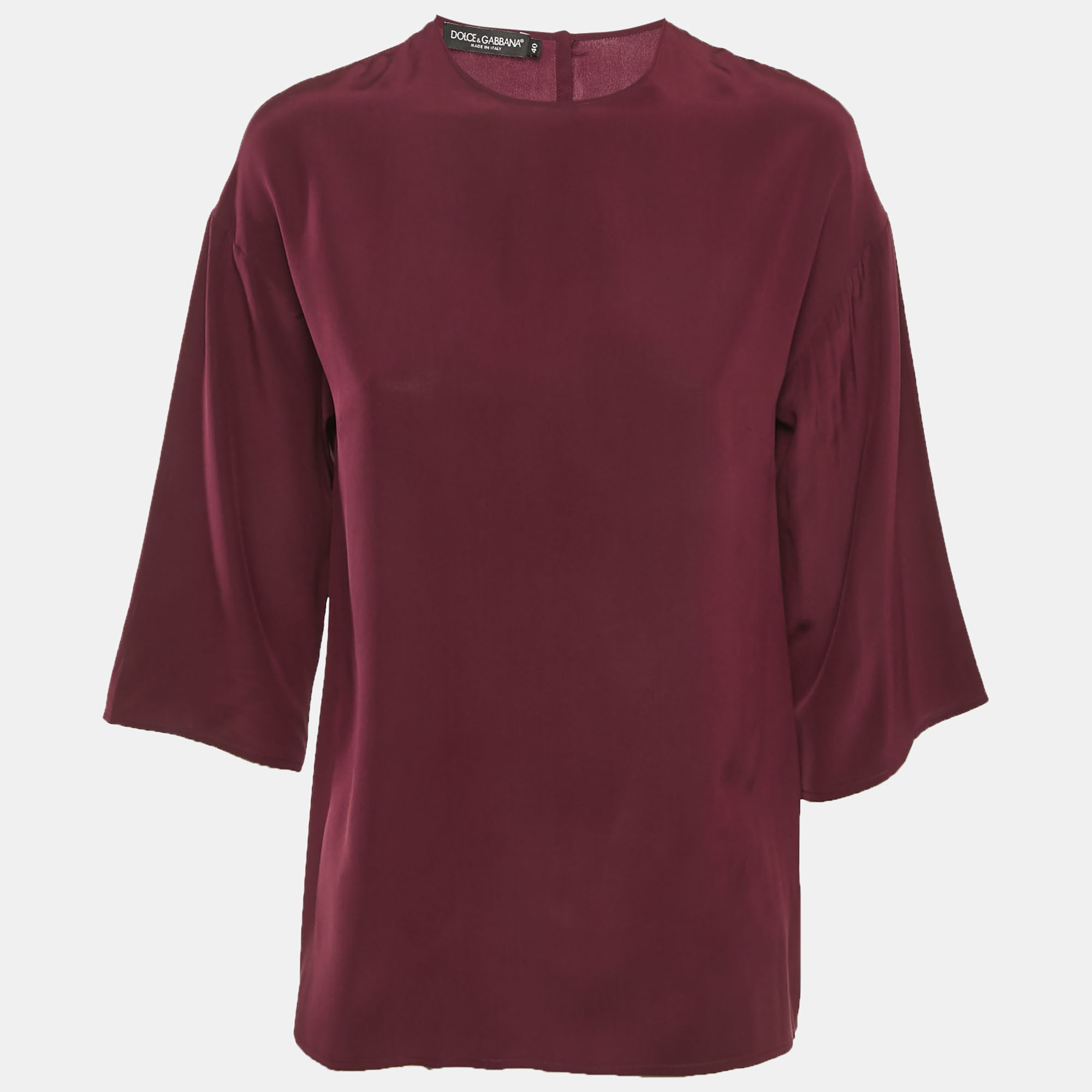 Dolce & Gabbana Burgundy Silk Blouse S