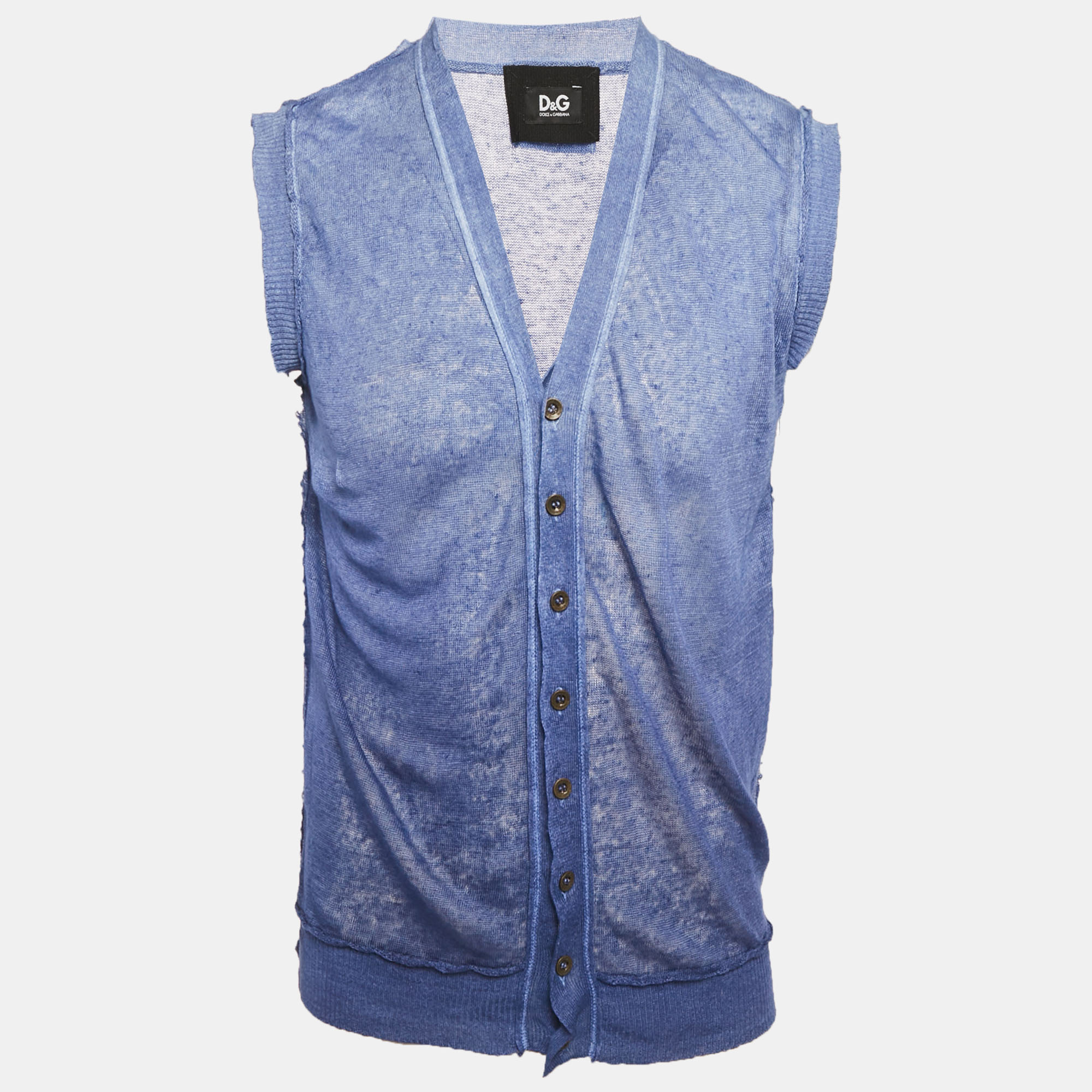 D&G Blue Ombre Knit Sleeveless Vest L
