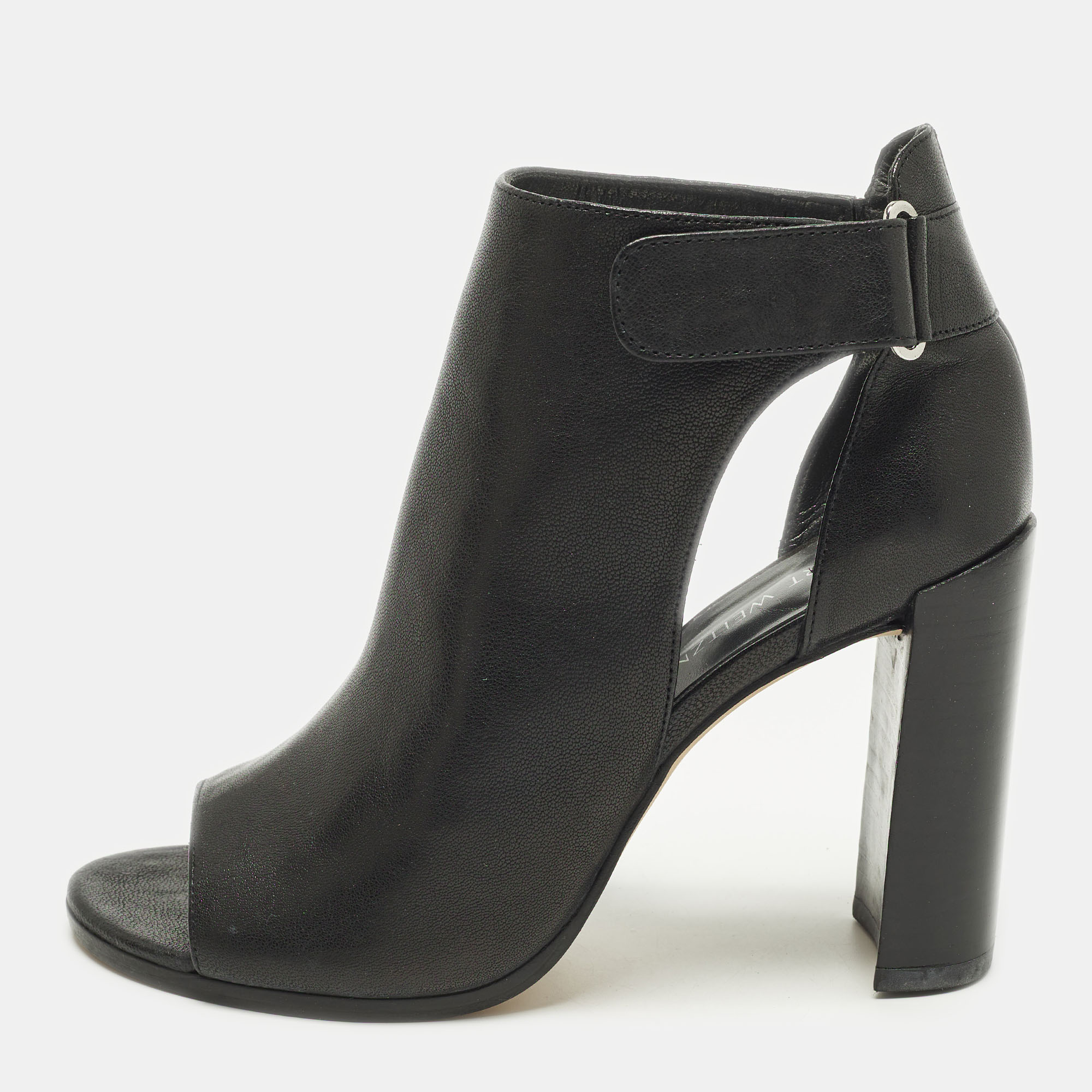 Stuart Weitzman Openhouse Size 39 Black Leather Ankle Length Boots