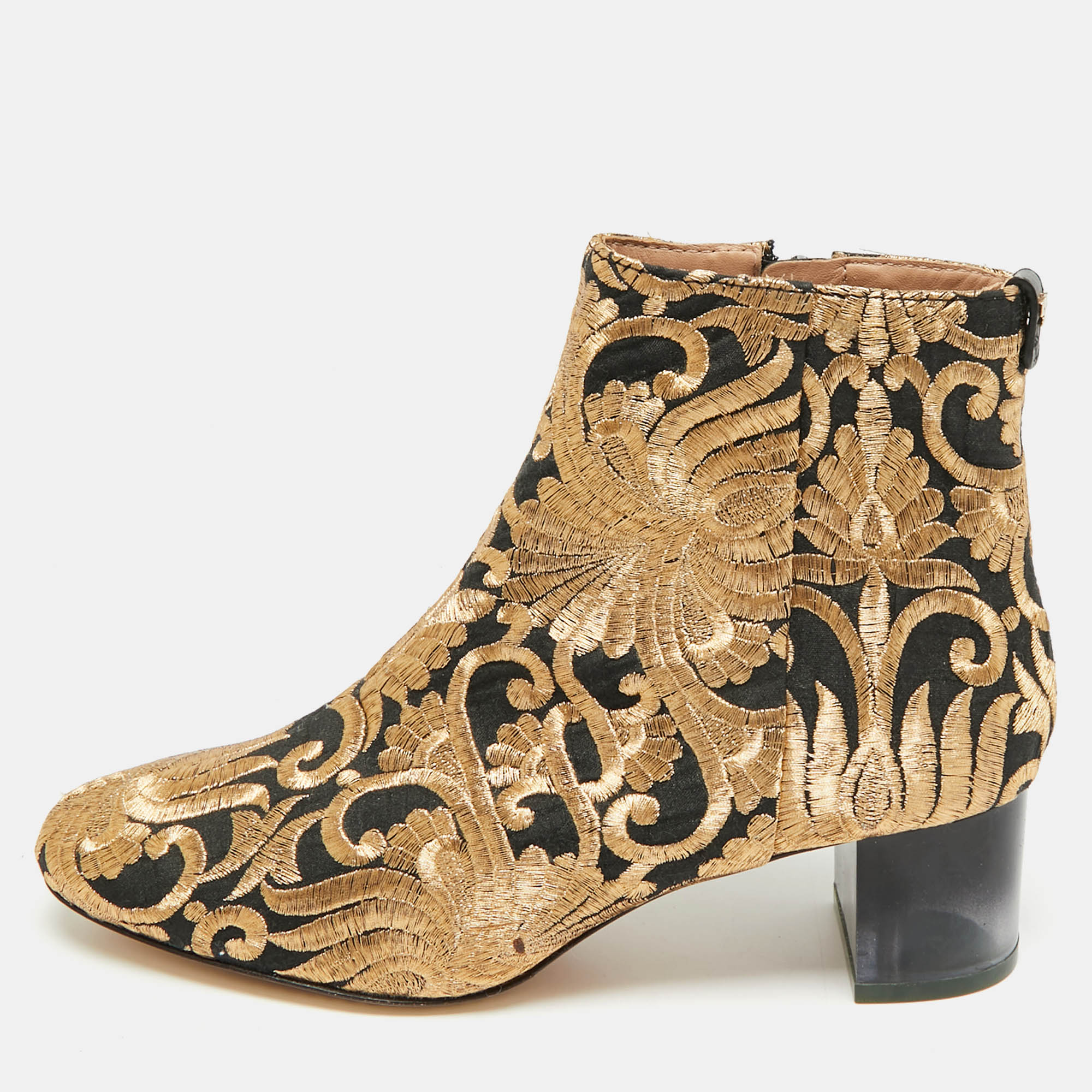 Tory Burch Gigi Size 36 Brown Brocade Fabric Ankle Length Boots