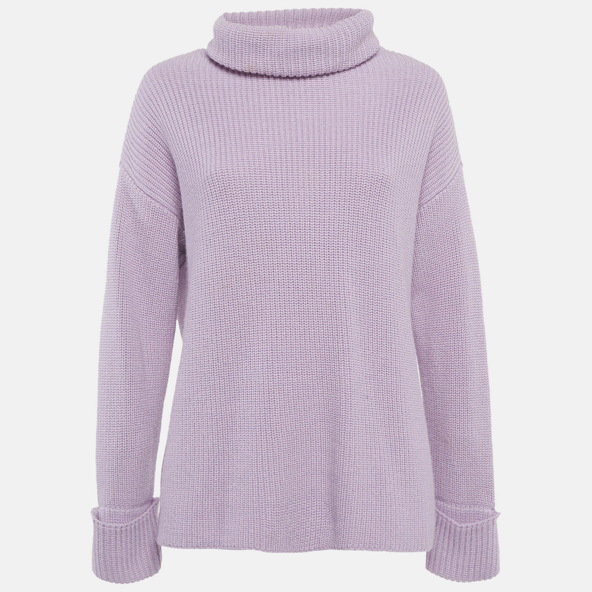 Alice + Olivia Purple Wool Knit Turtleneck Pullover M