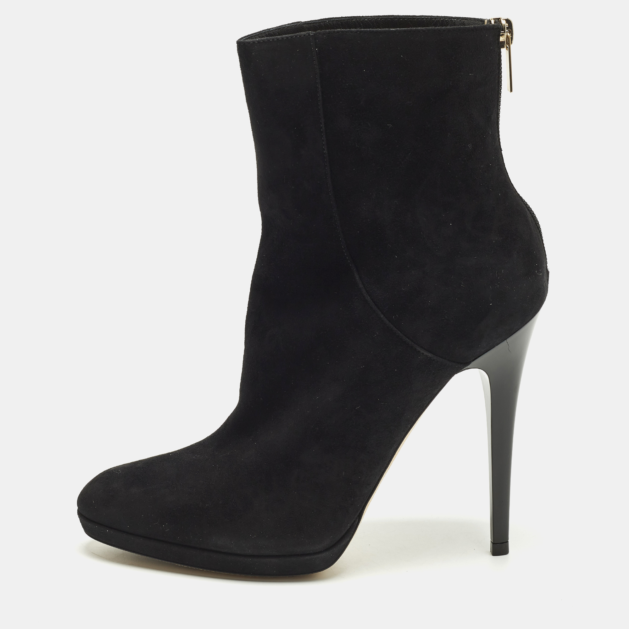 Jimmy Choo Gracie Size 38 Black Suede Ankle Length Boots